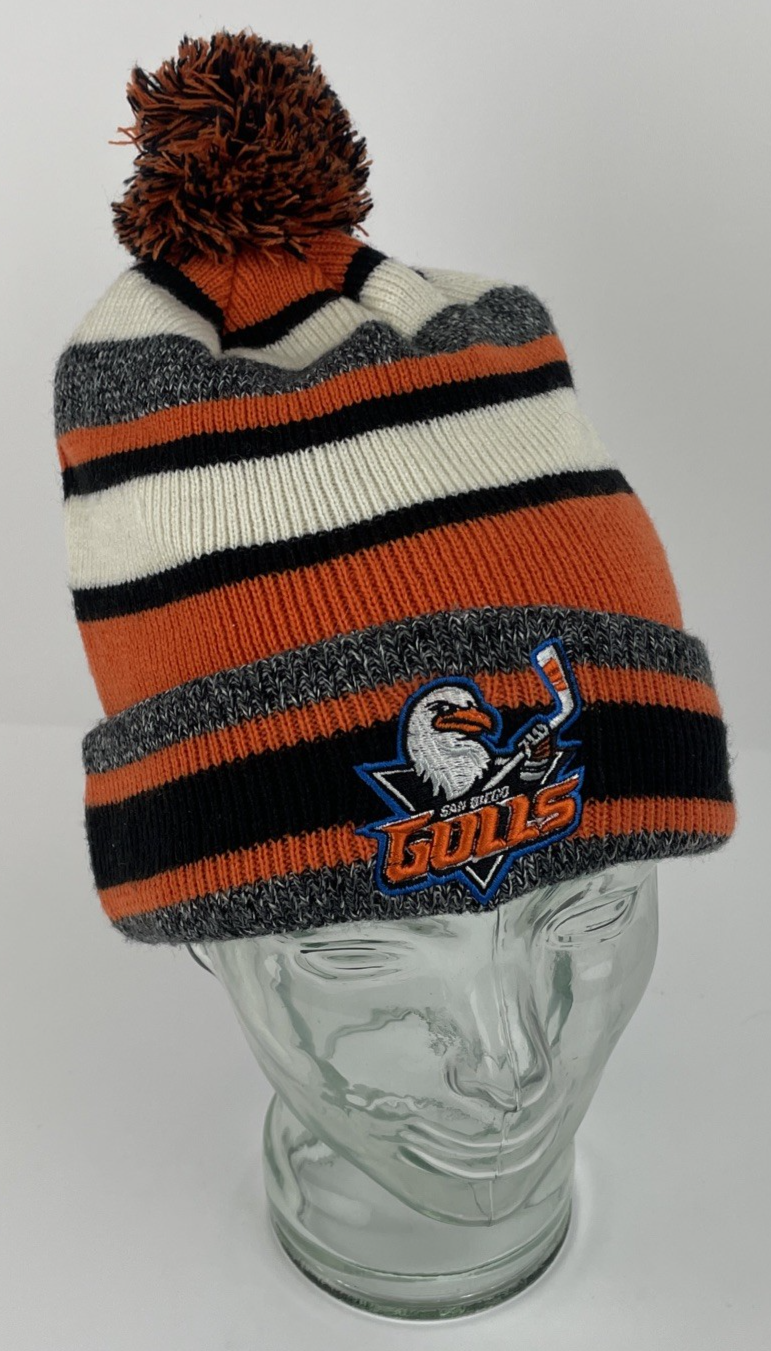 Reebok San Diego Gulls Pom Pom Beanie Hat Fleece AHL American Hockey League
