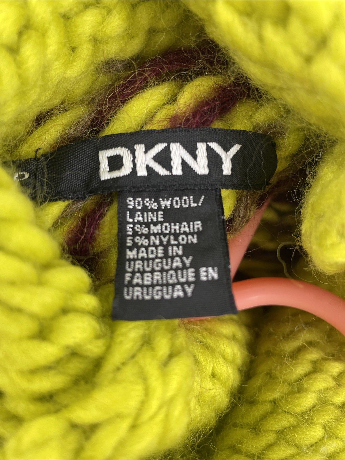 Vintage DKNY Wool Blend Chunky Hand Knit Turtleneck Isle Twin Set Sweater