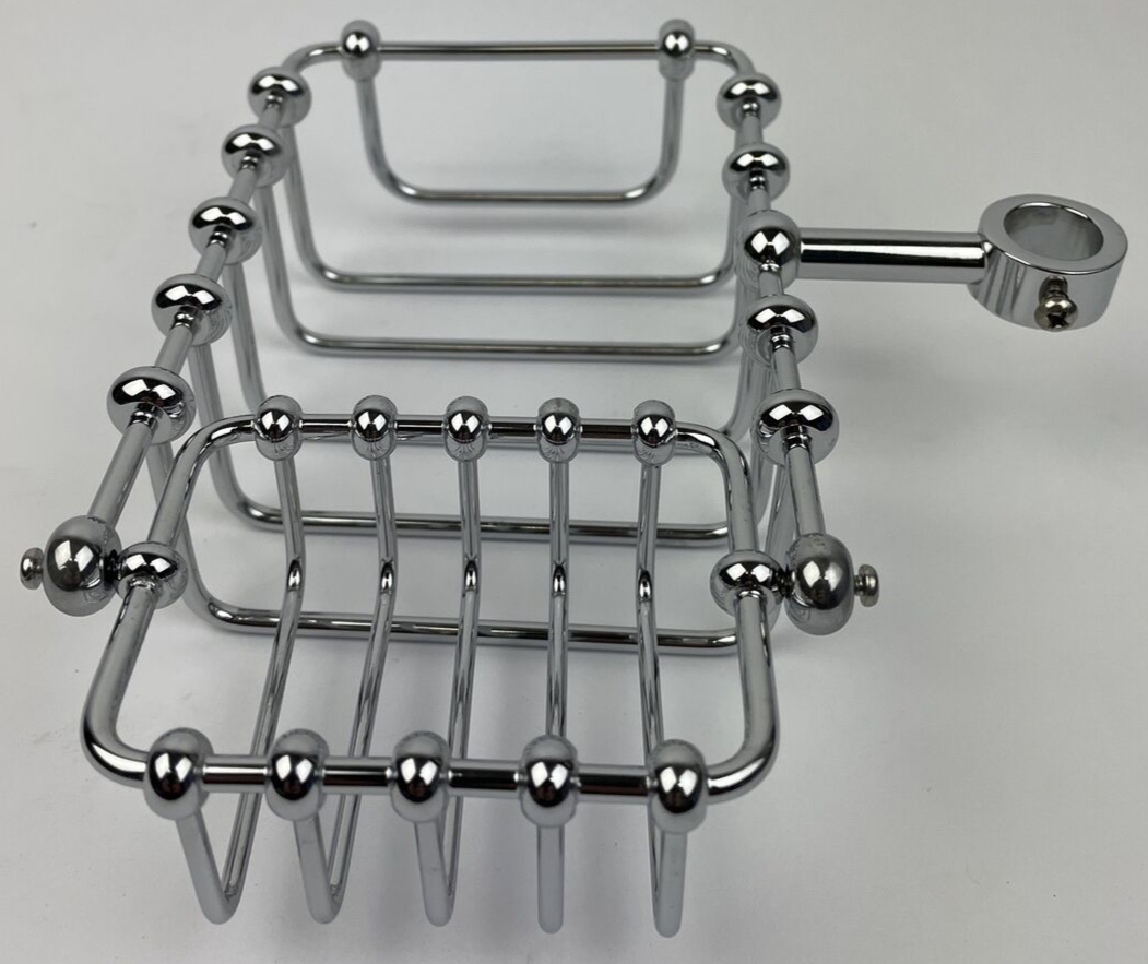 SH 214-CP 7-Inch Riser Mount 5/8" Soap Basket for Clawfoot Tubs Polished Chrome