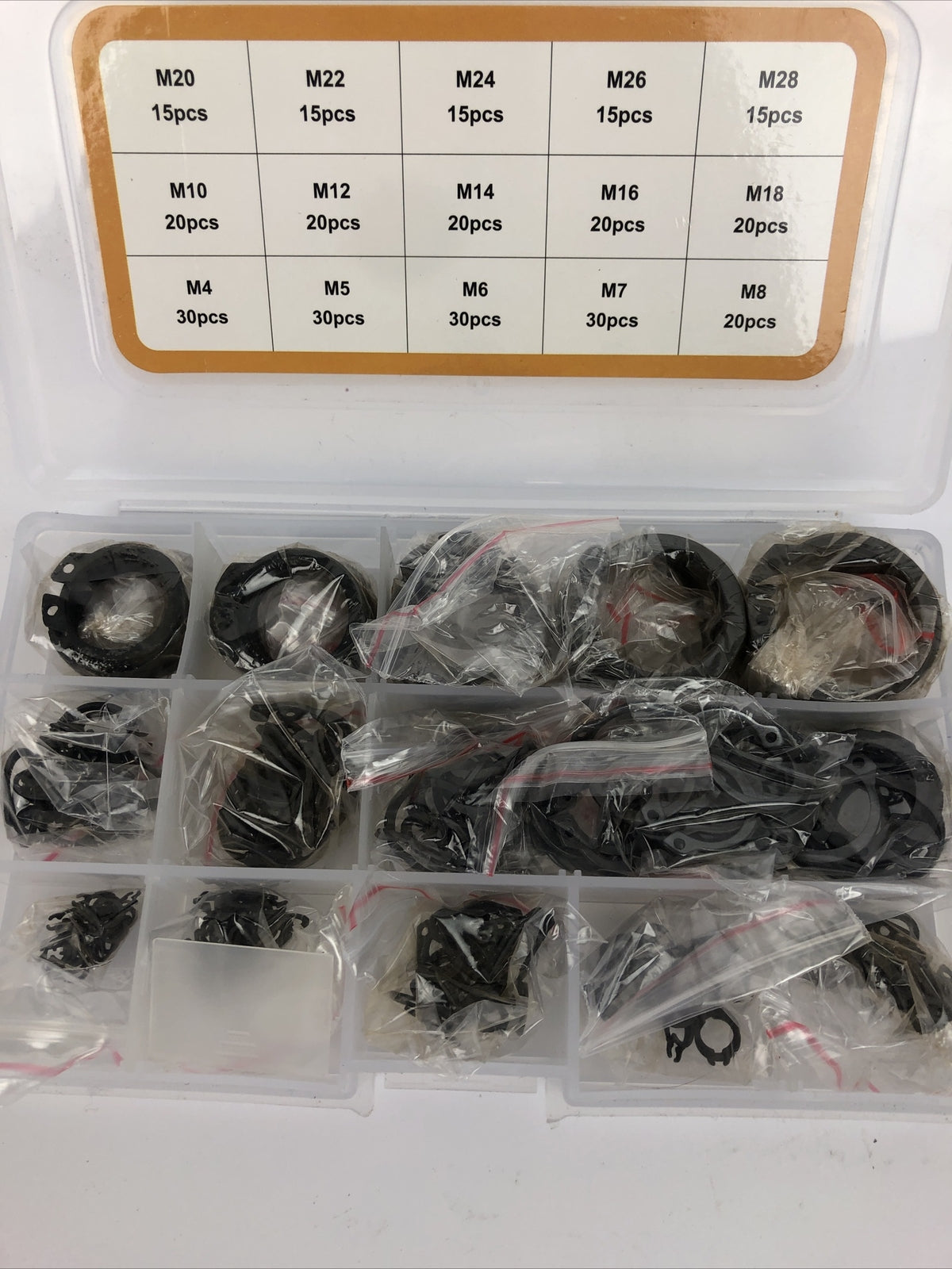 VIGRUE 315 Pieces External Circlip Snap Retaining Clip Ring Set Carbon Steel 