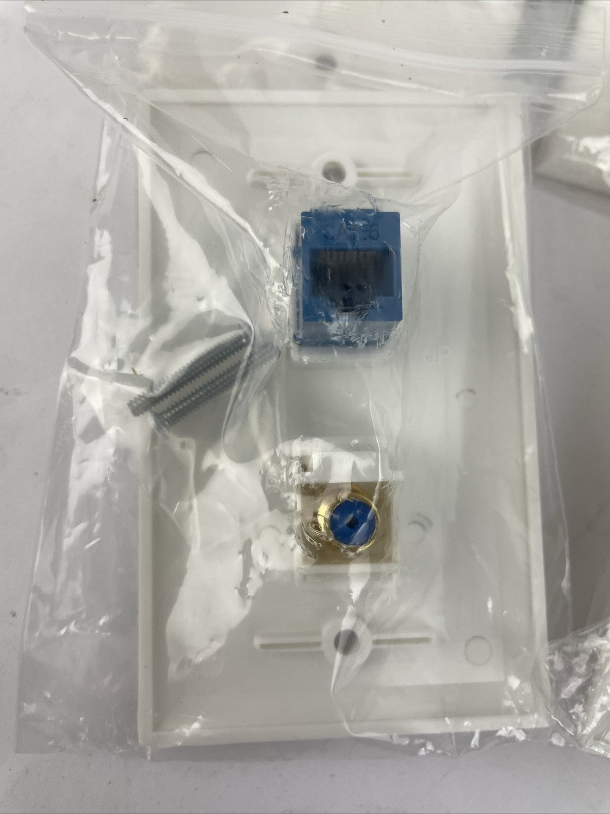 5 x IBL-1 Cat6 Ethernet Port 1 Gold-plated Cable TV Coax F Type Port Wall Plate