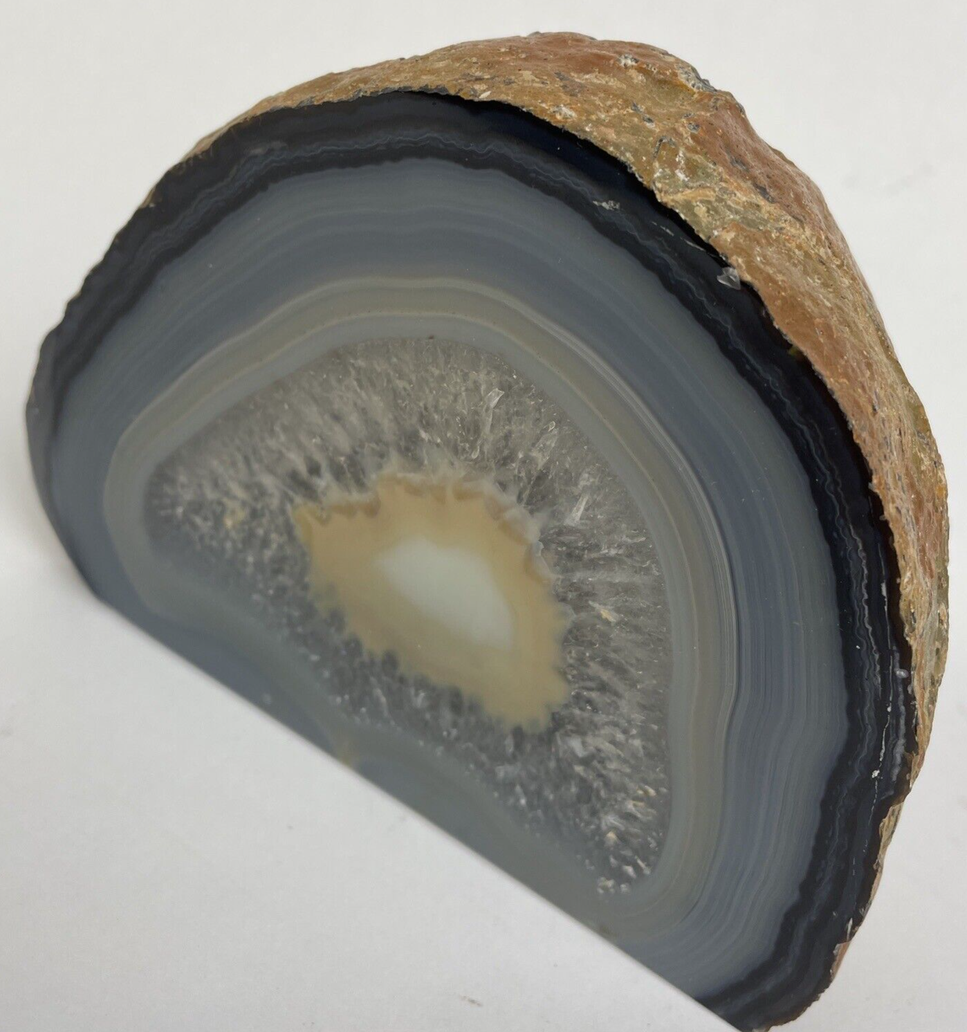 FABULOUS BRAZILIAN POLISHED BLUE LACE AGATE GEODE 5.5" x 4" x 2.5" 3lbs LOOK