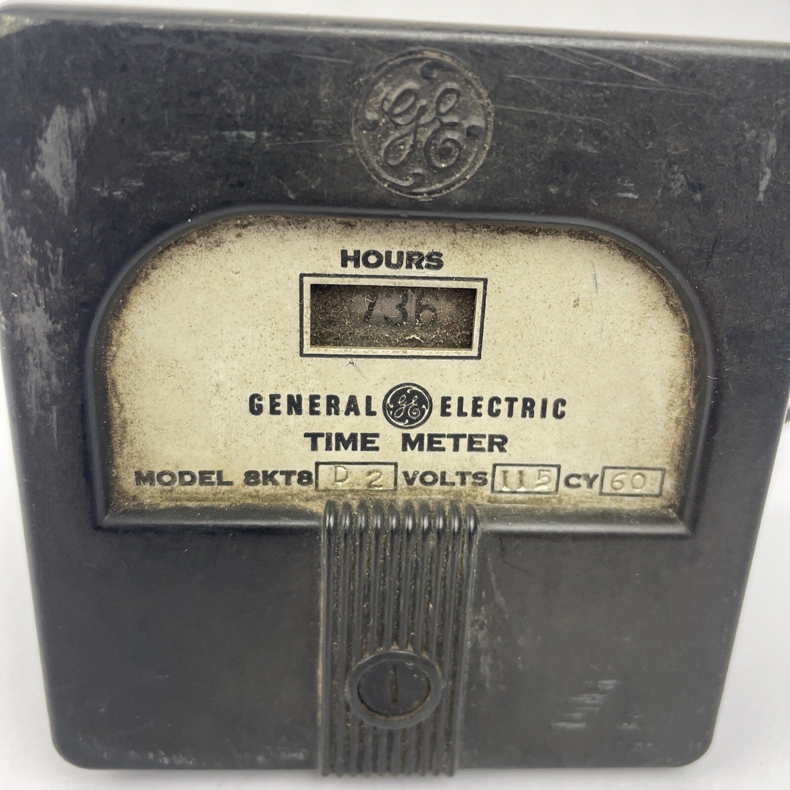 Vintage General Electric GE Time Meter Hourly Model 8KT8 Steam Punk Telechron
