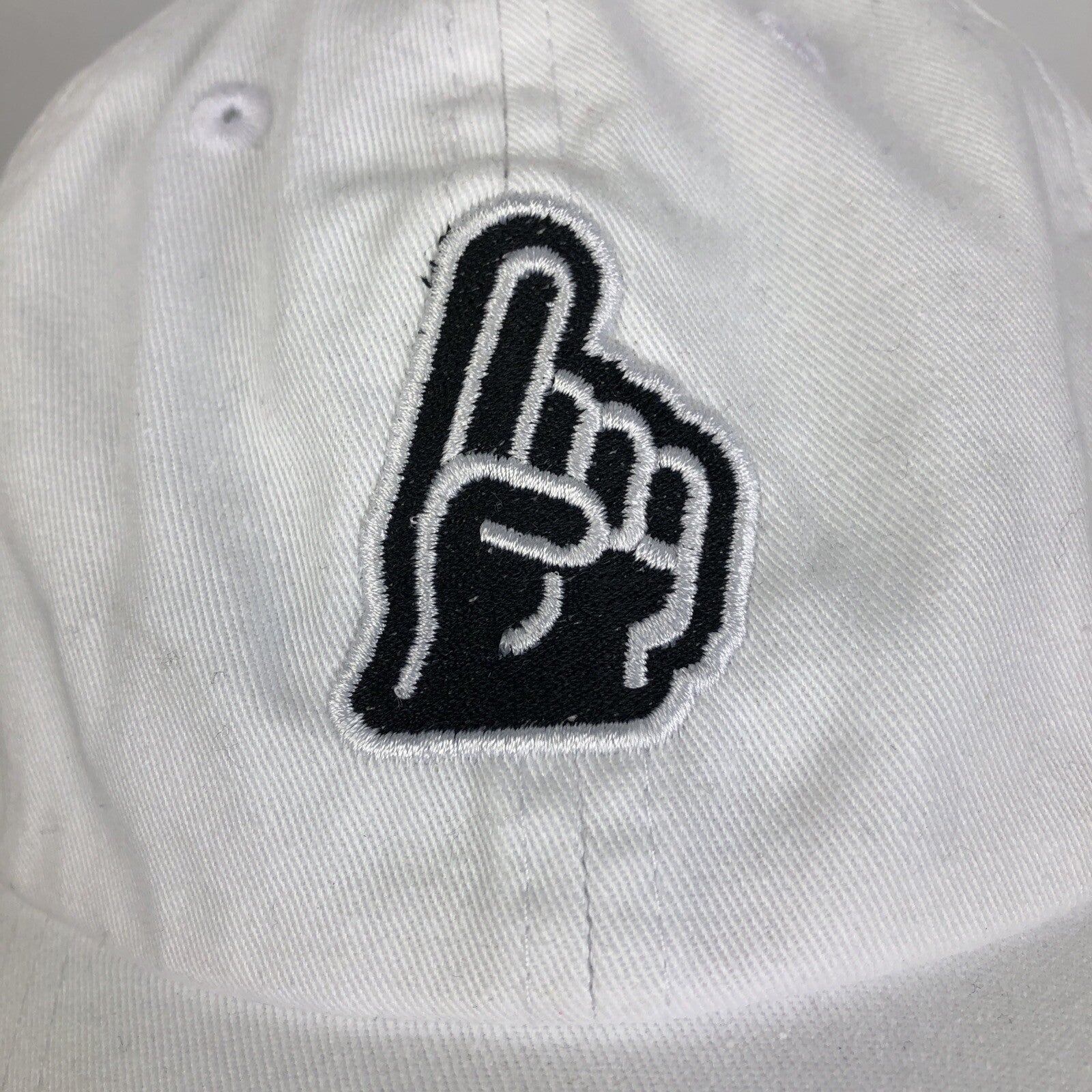 Champion Authentic Athletic-wear OSFA Adjustable White #1 Finger Logo Cotton Hat