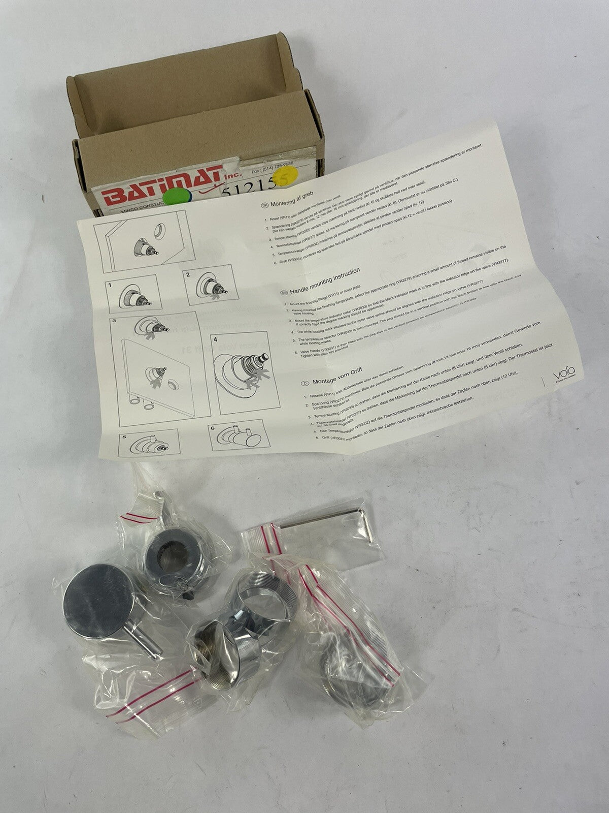 Vola NR31 polished chrome thermostat handle temperature controller for 3000 Series valve system