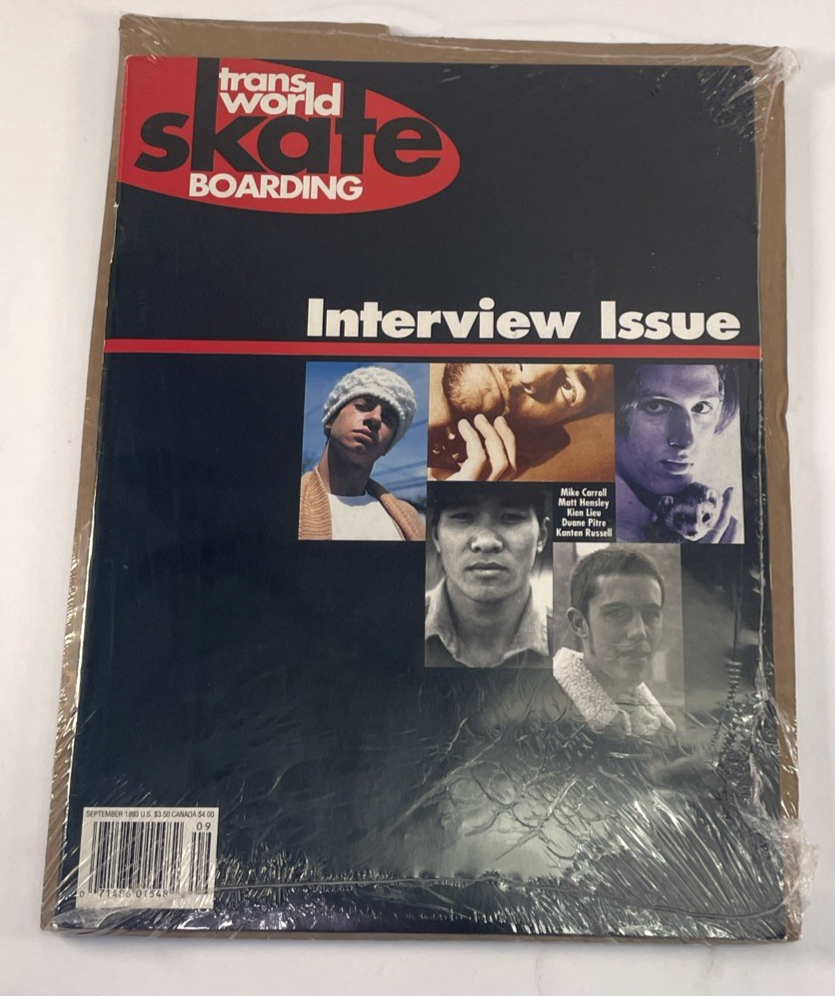 Transworld Skateboarding  September 1993 Interview Issue Danny Way Mike Carroll