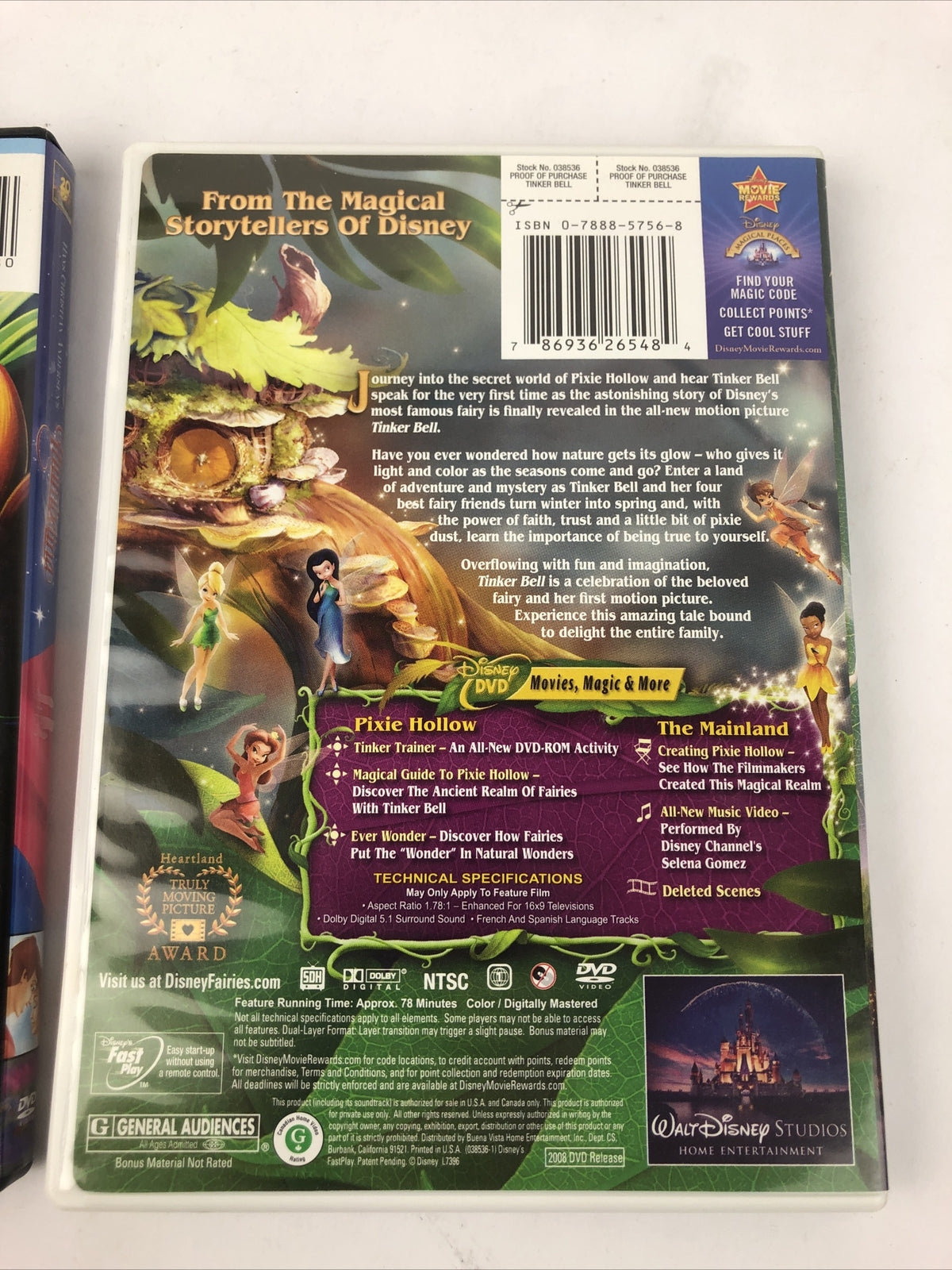 2 x Children's DVD Disney's Tinker Bell & Hans Christian Anderson Thumbelina
