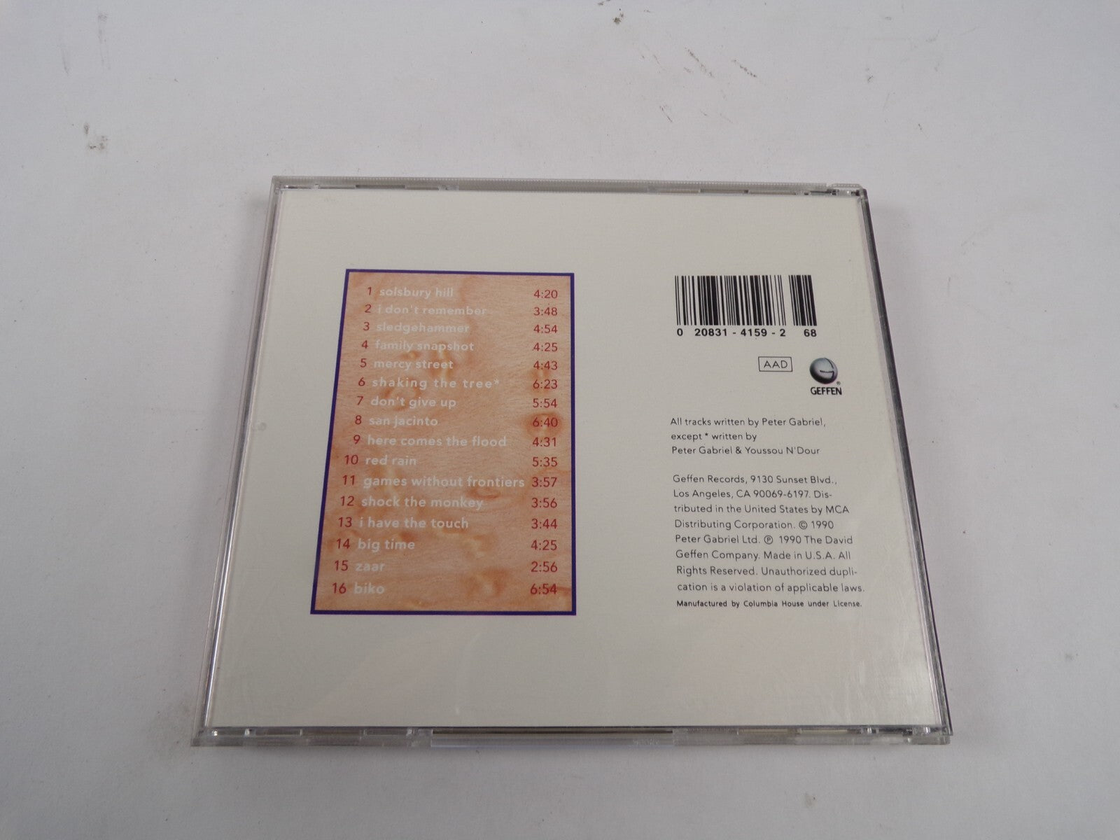 Peter Gabriel Shaking The Tree Sixteen Golden Greats Solsbury Zaar Biko CD#51