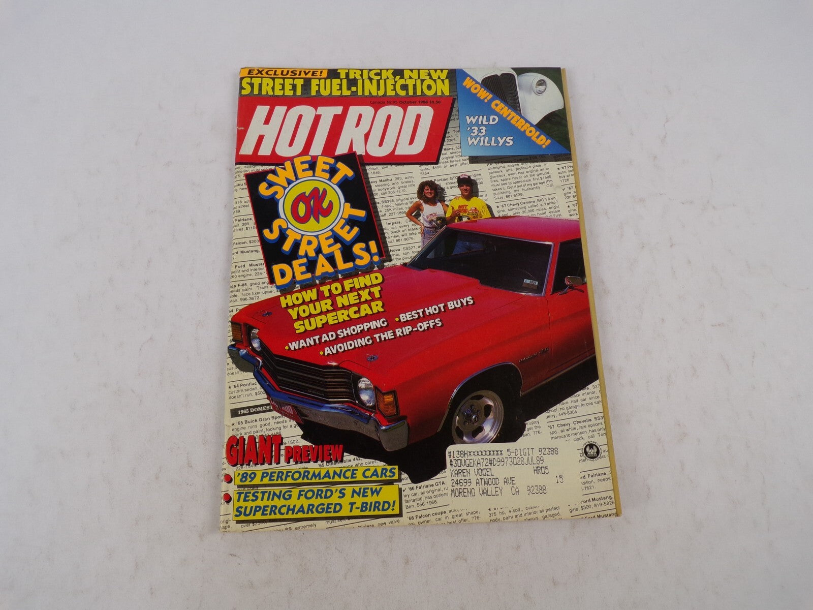 July 1989 Hot Rodding Magazine Sweet Ok Street Deals! Trick,New Street Fuel-Inj