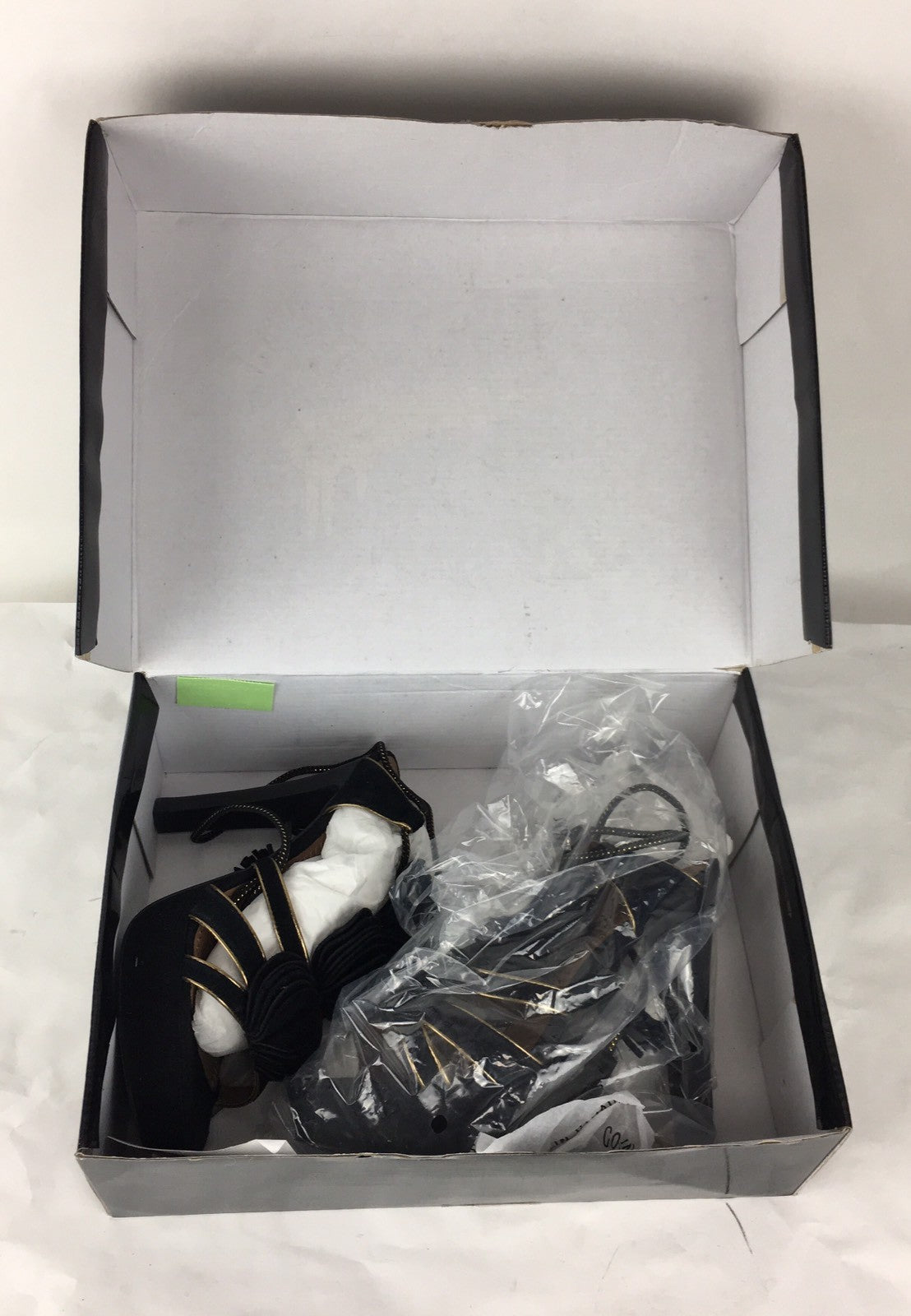 COLIN STUART Black Leather Lace Up Leg Size 8 High Heels Platform