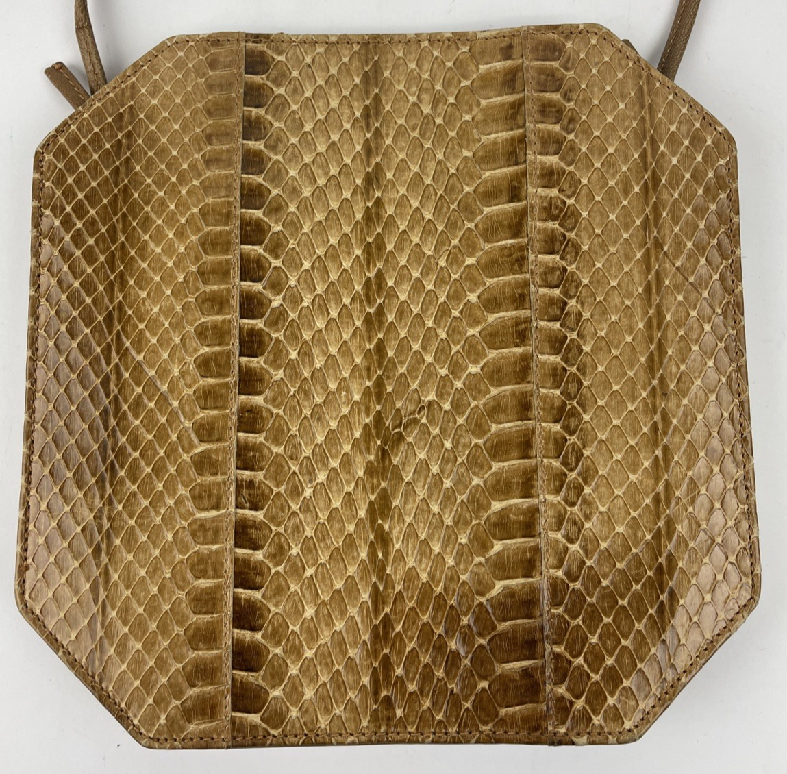 Vintage Saks Fifth Avenue Vegan Snakeskin Embossed Shoulder Bag Beige CANADA