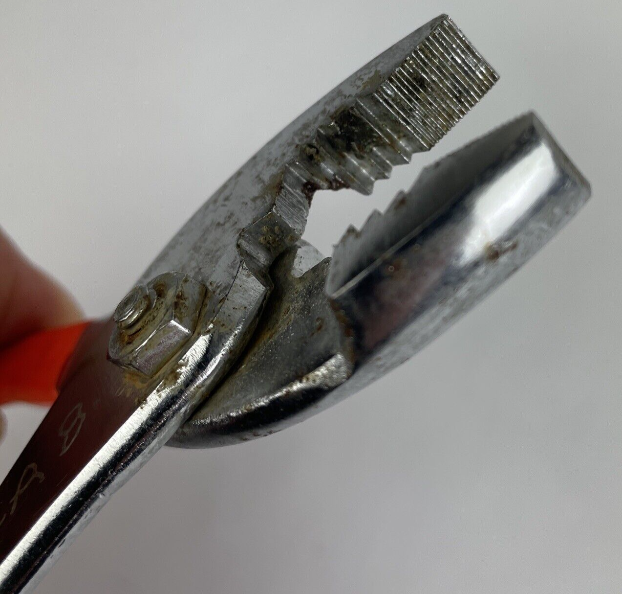 LUSTRE LINE Orange Handle Drop Forged Slip Joint Pliers 6 1/2" Japan - OOM LAB