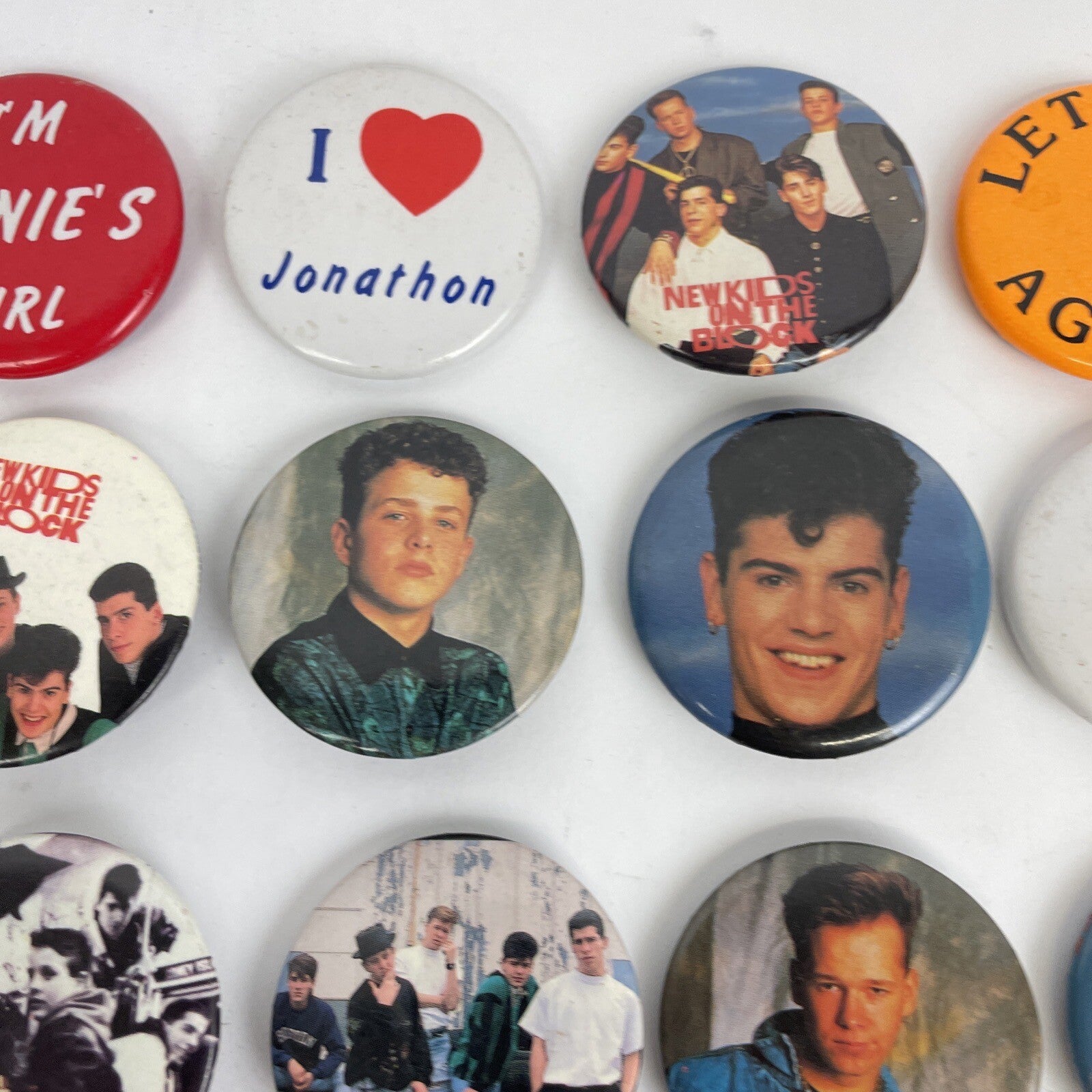 Lot of 45 New Kids On The Block buttons pins keychain and vintage NKOTB collectibles from the 90s and Y2K era