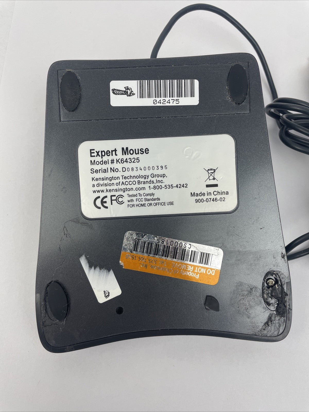 Kensington K64325 USB 2.0 Wired Expert Trackball Mouse w/ Pad - LOOK
