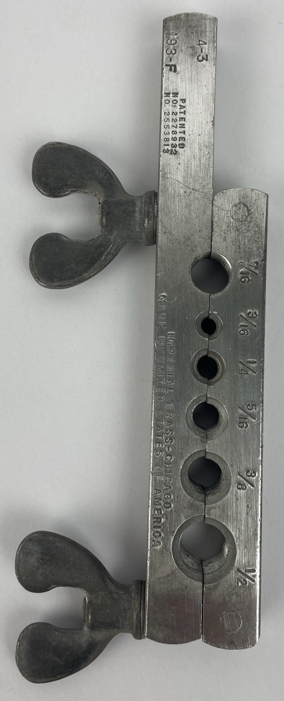 VINTAGE FLARING TOOL 1/2" - 7/16" IMPERIAL BRASS CHICAGO U.S.A. Made 193-F 4-3