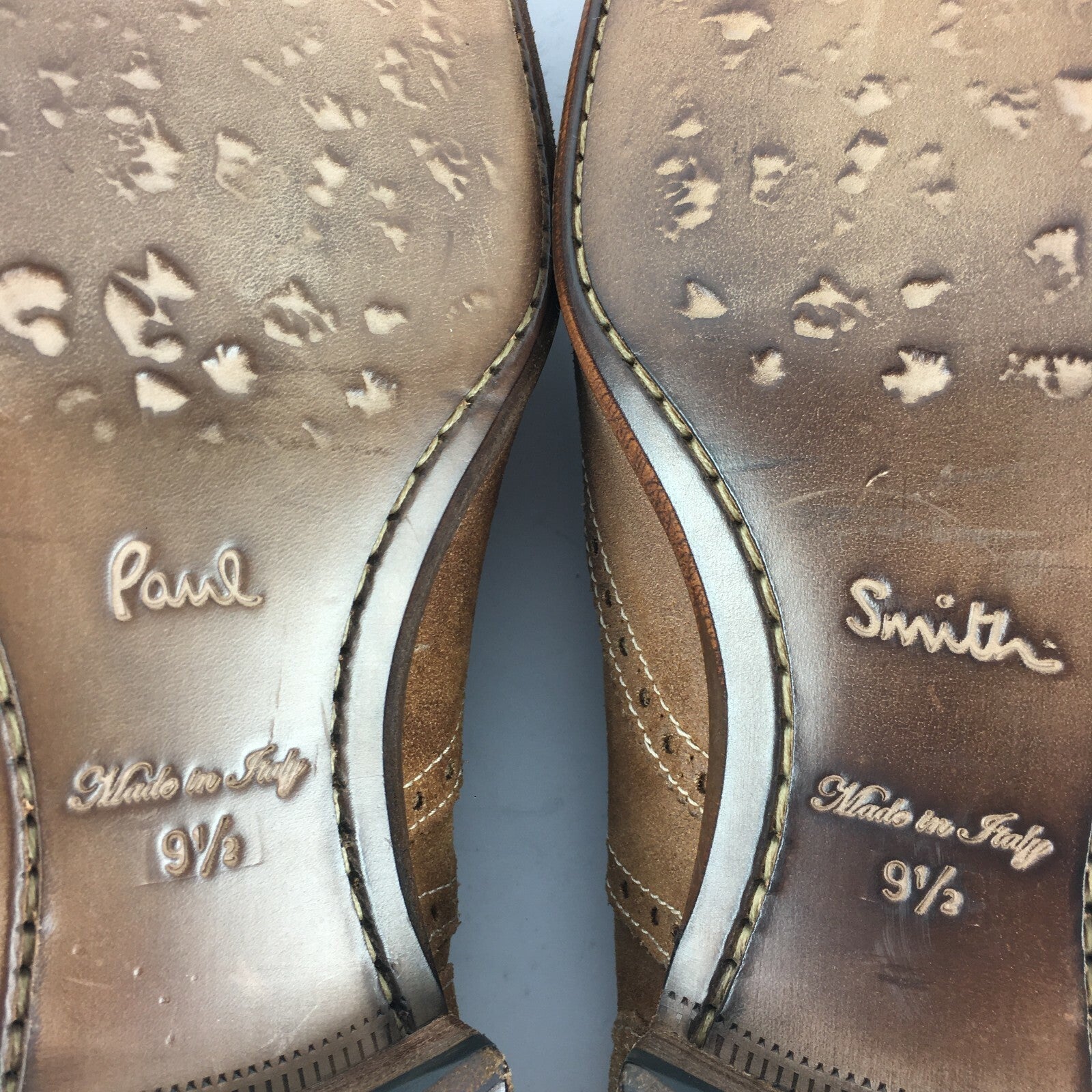 Genuine Paul Smith Stylish Brogue Style Brown Shoes for Men Size 9 1⁄2