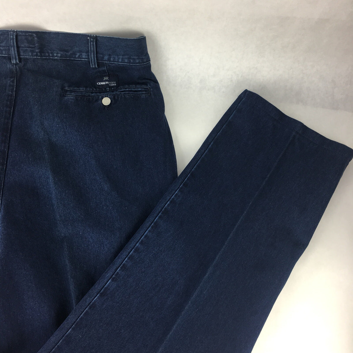 CERRUTI Essential Blue Cotton Denim Mens Jeans Straight 52 