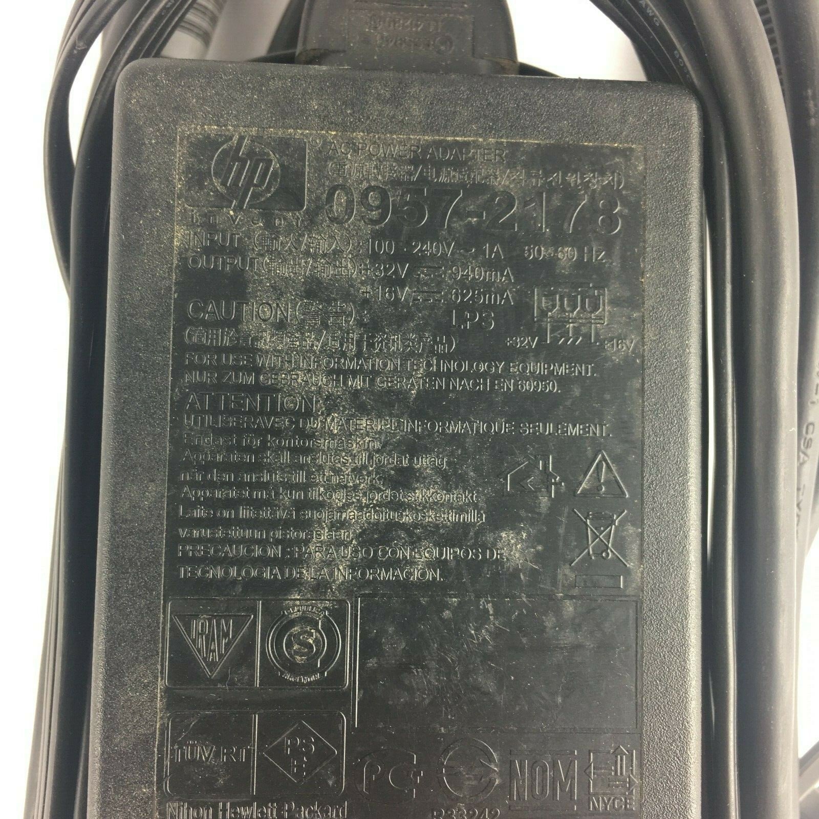 Genuine HP0957-2718 06I0510751 Output 16V/32V 625mA/940mA PowerSupply Adapter A4