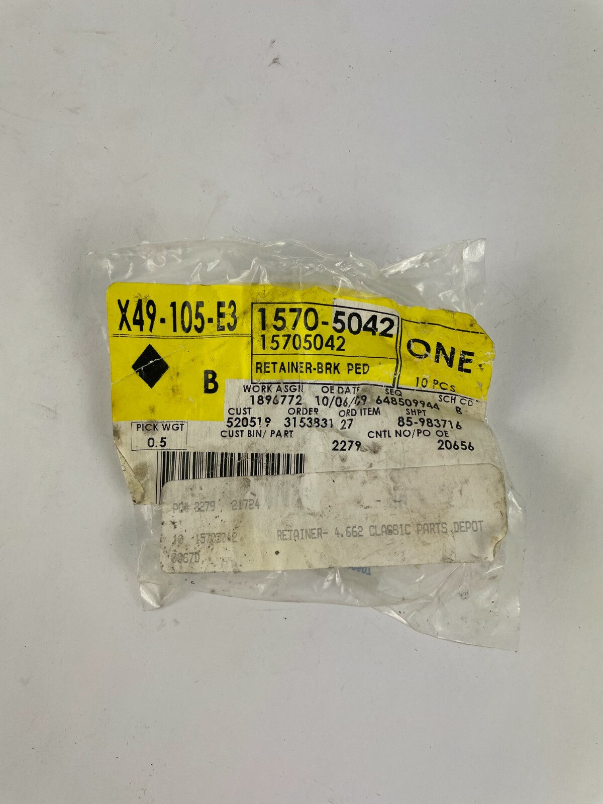 Genuine GM Automotive Part X49-105-E3 Retainer-Brk Ped A2