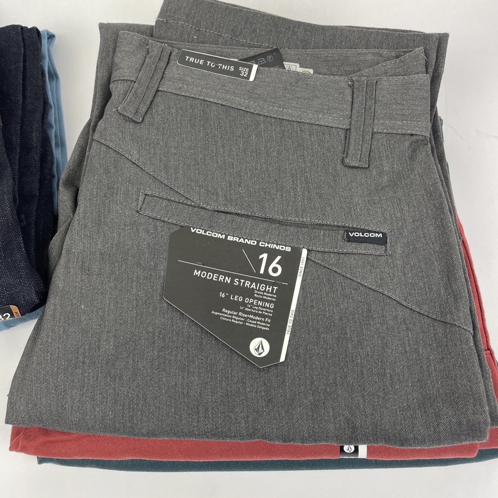 Lot of 5 Volcom Stone Made True To This Friction 16 Size 32x32 Chino Cotton Pant