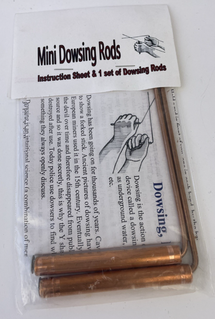 Mini Dowsing Rods Pair With Handles Full Instructions Underground Water Witching
