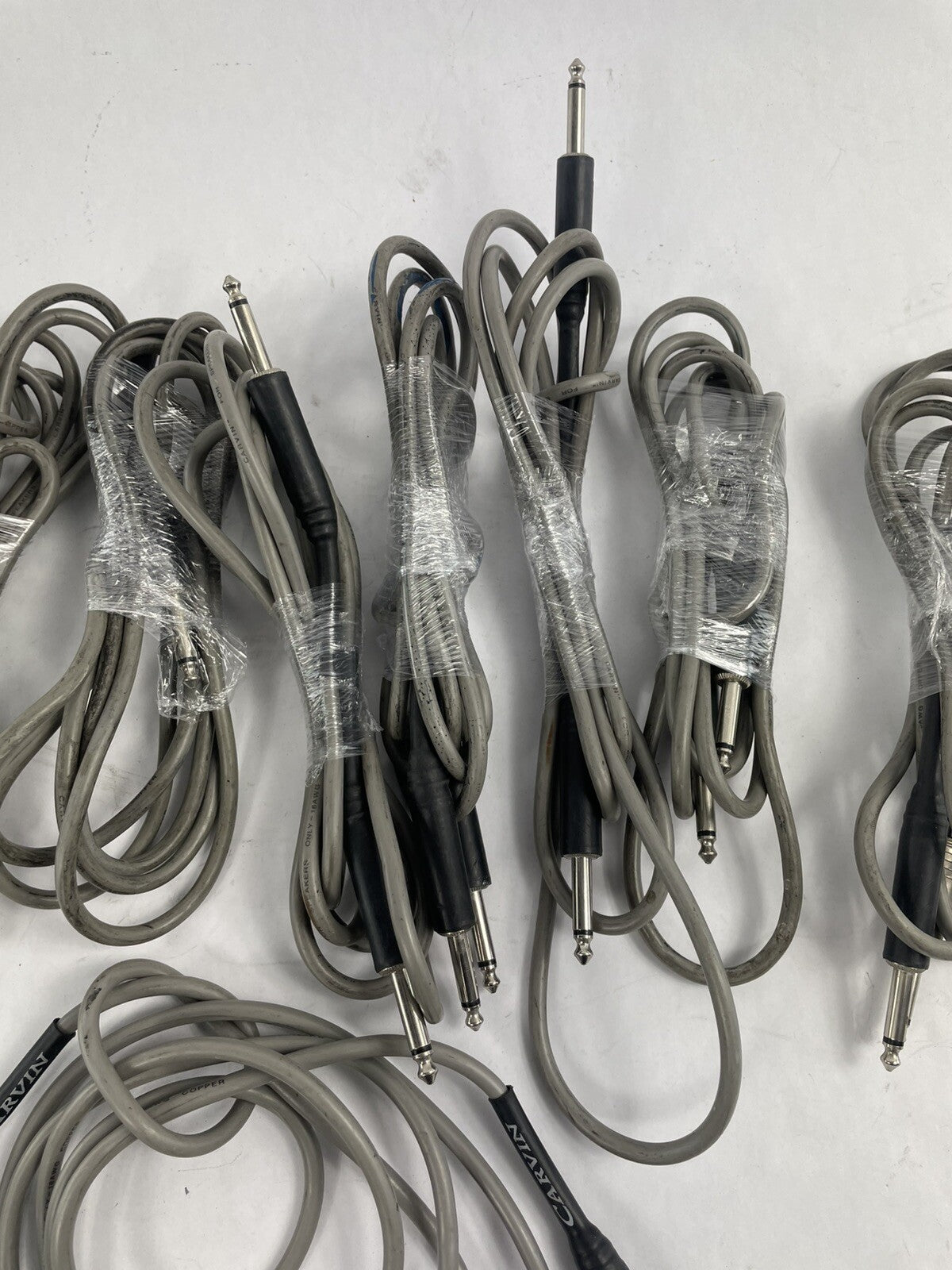Lot of 10: Carvin 8' speaker cables 90's 1/4 to 1/4 TS plug Male 16 AWG