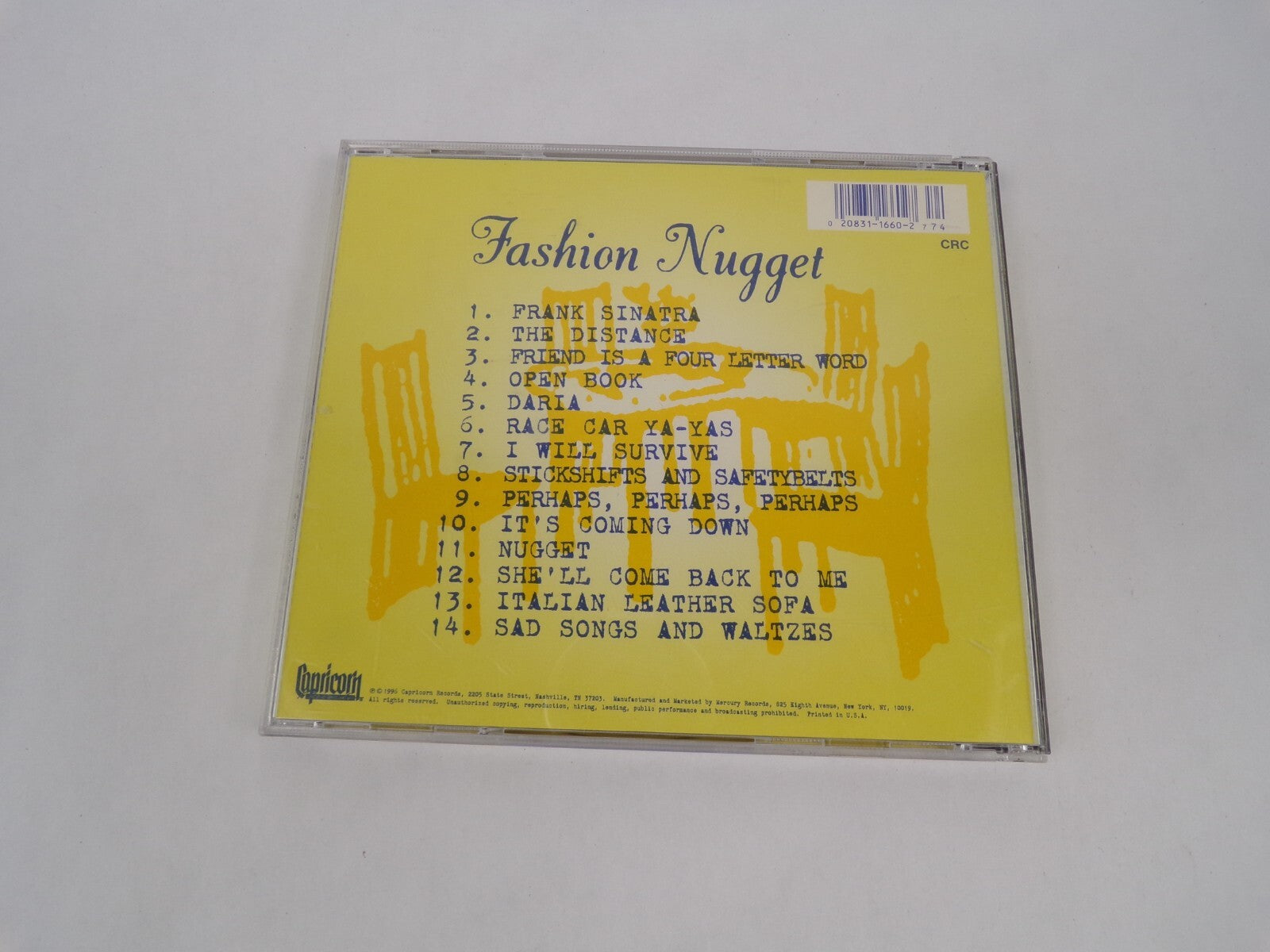 Cake Fashion Nugget Frank Sinatra The Distance Daria Race Car Ya Yas CD#63