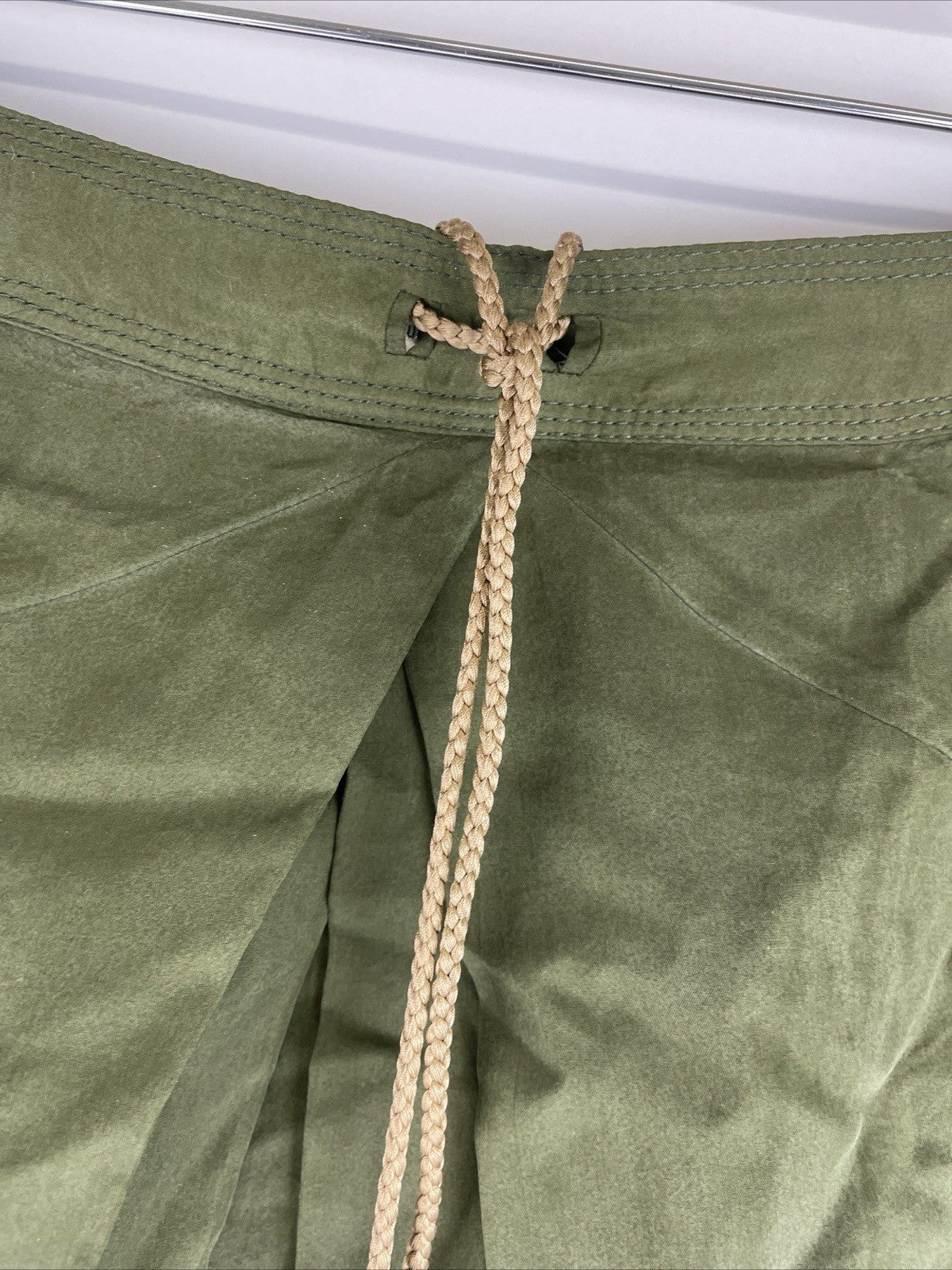 Vintage Diane Von Furstenberg Silk Crinkle Maxi Skirt Dark Olive Green Size  10