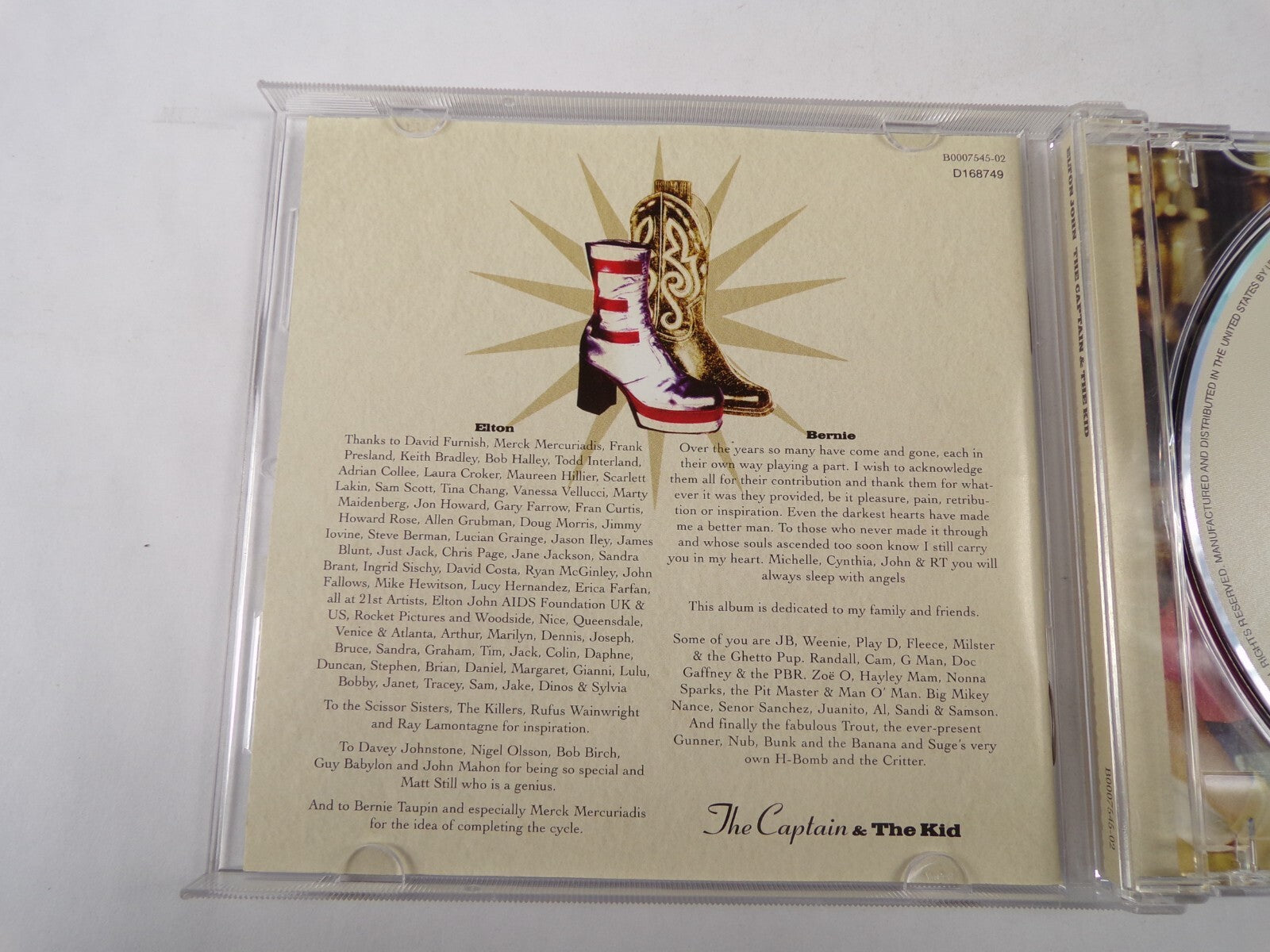 Elton John The Captain The KidPostcards From Richard Nixon Tinderbox Old CD#57