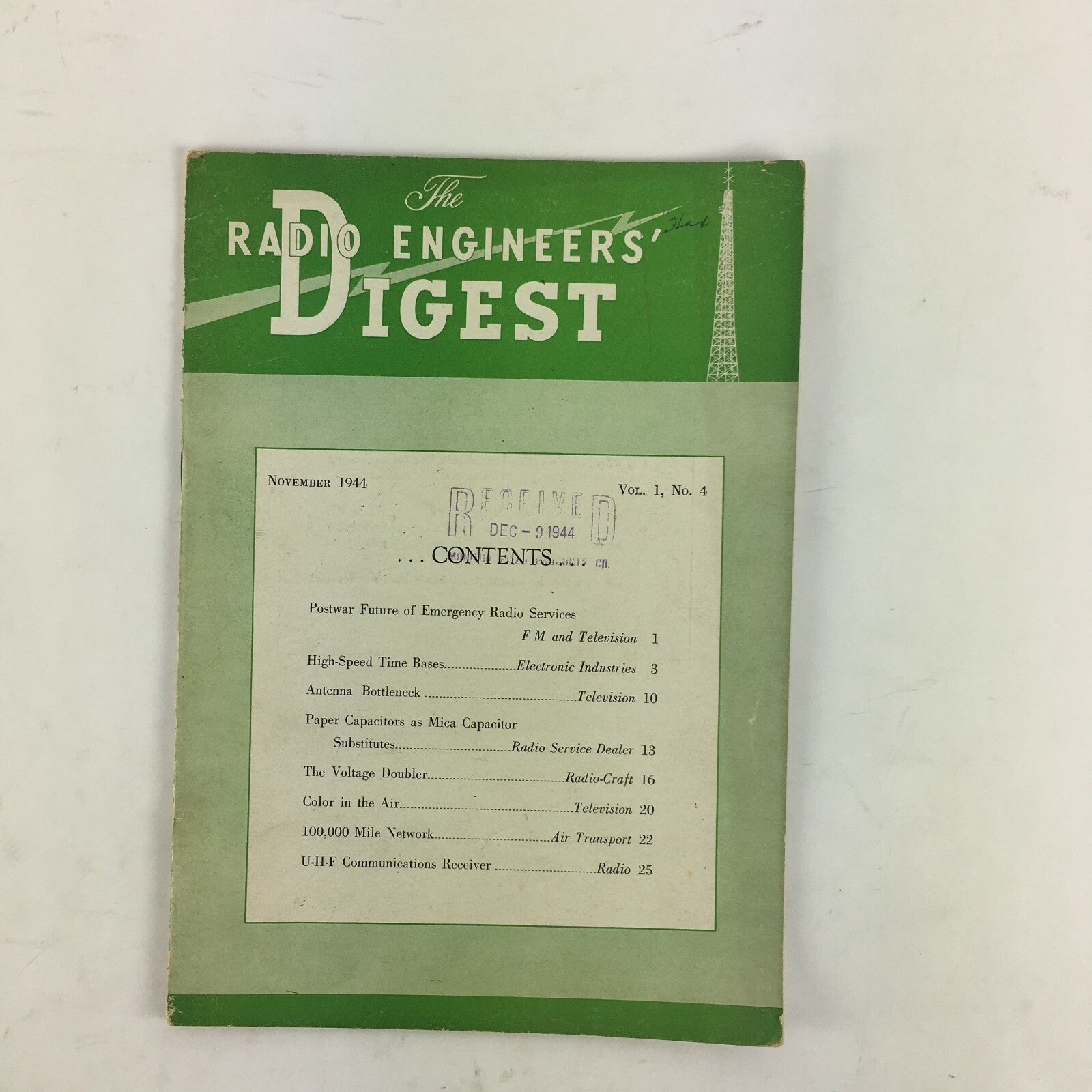 November 1944 Radio Engineers Digest Magazine Postwar Future of Emergency Radio