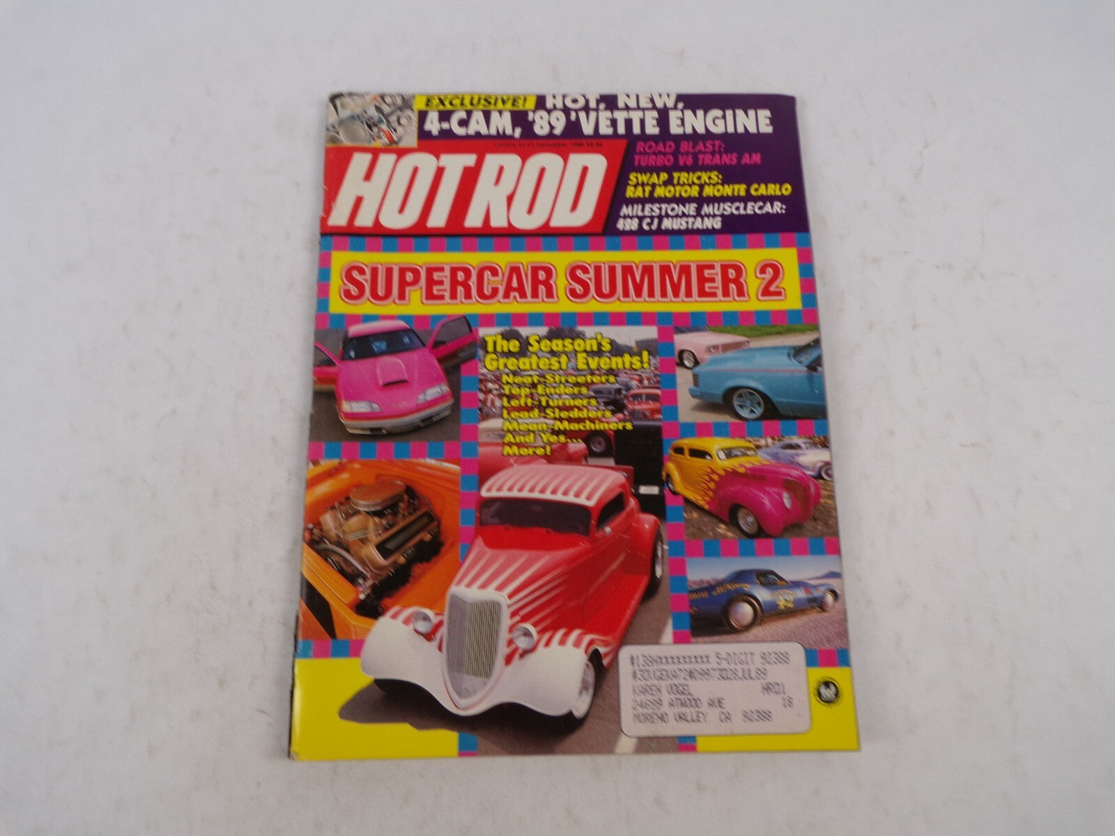 July 1989 Hot Rodding Magazine Supercar Summer 2 Hot,New,4-Cam,89 'Vette Engine