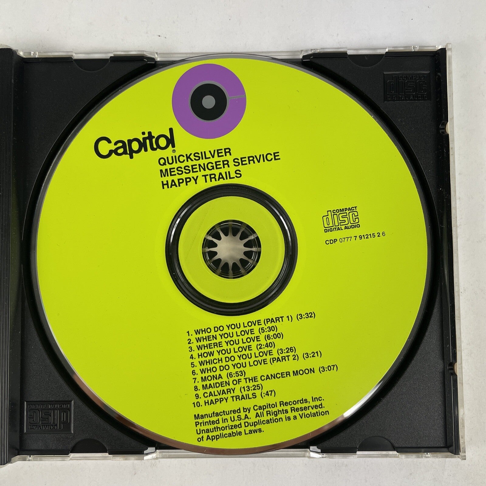 Quicksilver Messenger Service Happy Trails CD 1994 Capitol #29