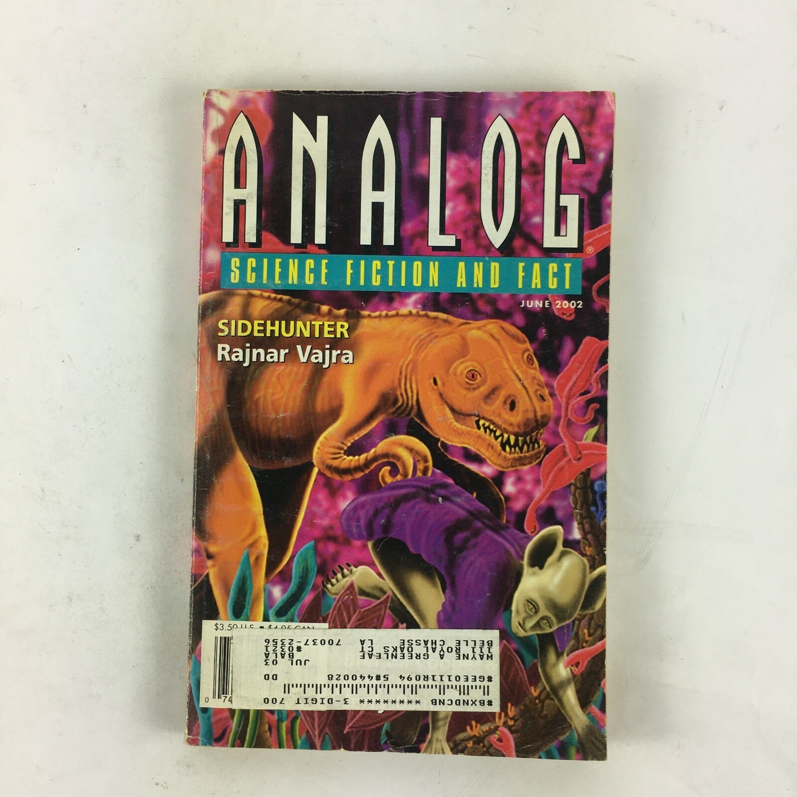 June 2002 Analog Science Fiction Fact Magazine Sidehunter Rajnar Vajra