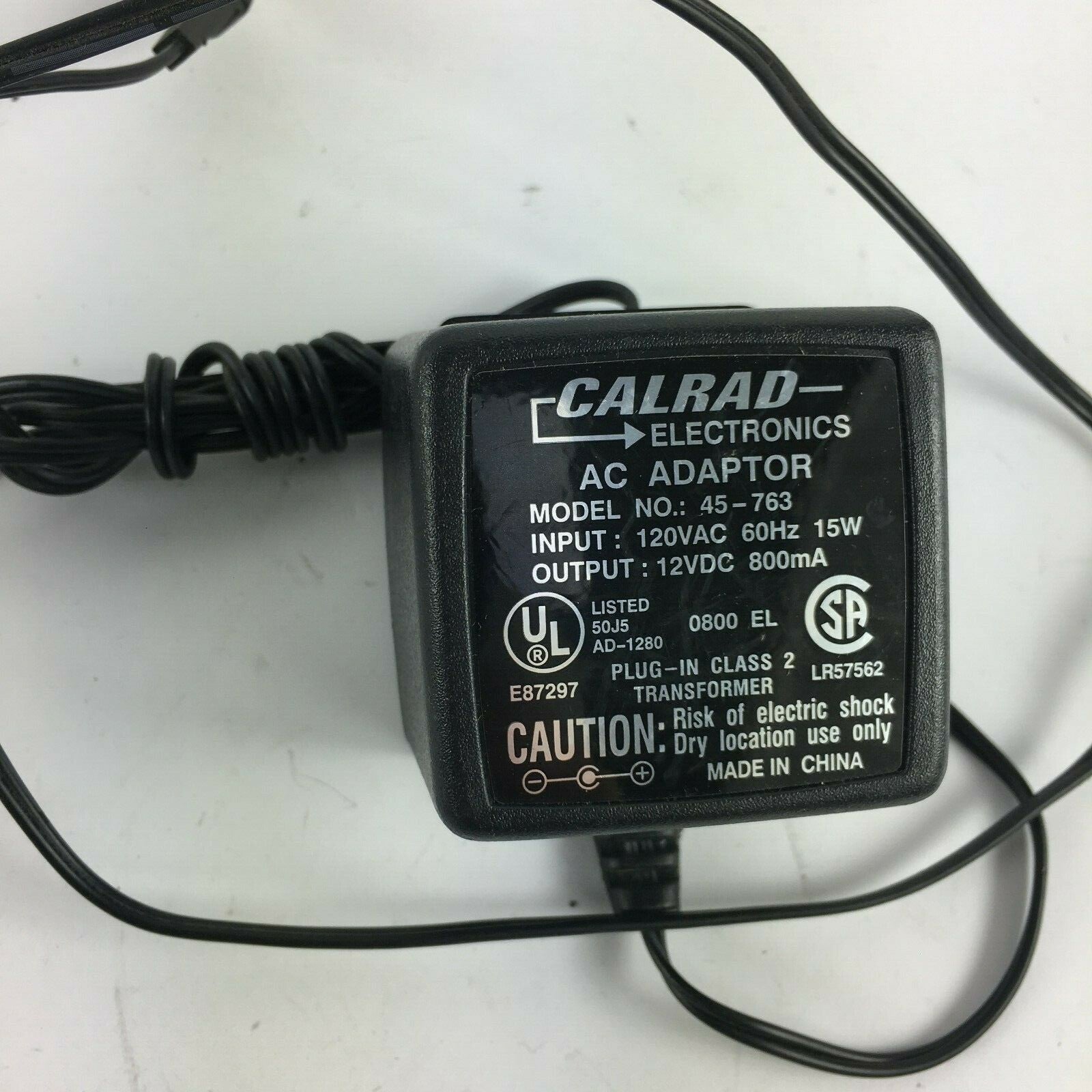 Genuine Calrad 45-763 Class 2 Output 12 V 800 mA Power Supply Adapter A27