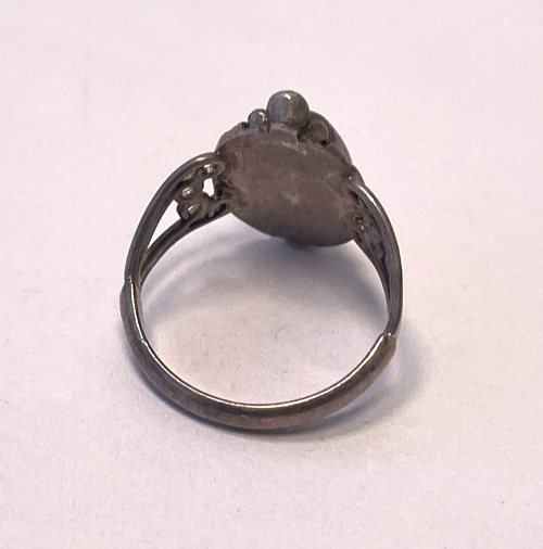 Vintage Navajo Native American Mother of Pearl 925 Sterling Silver Ring Size 5.5