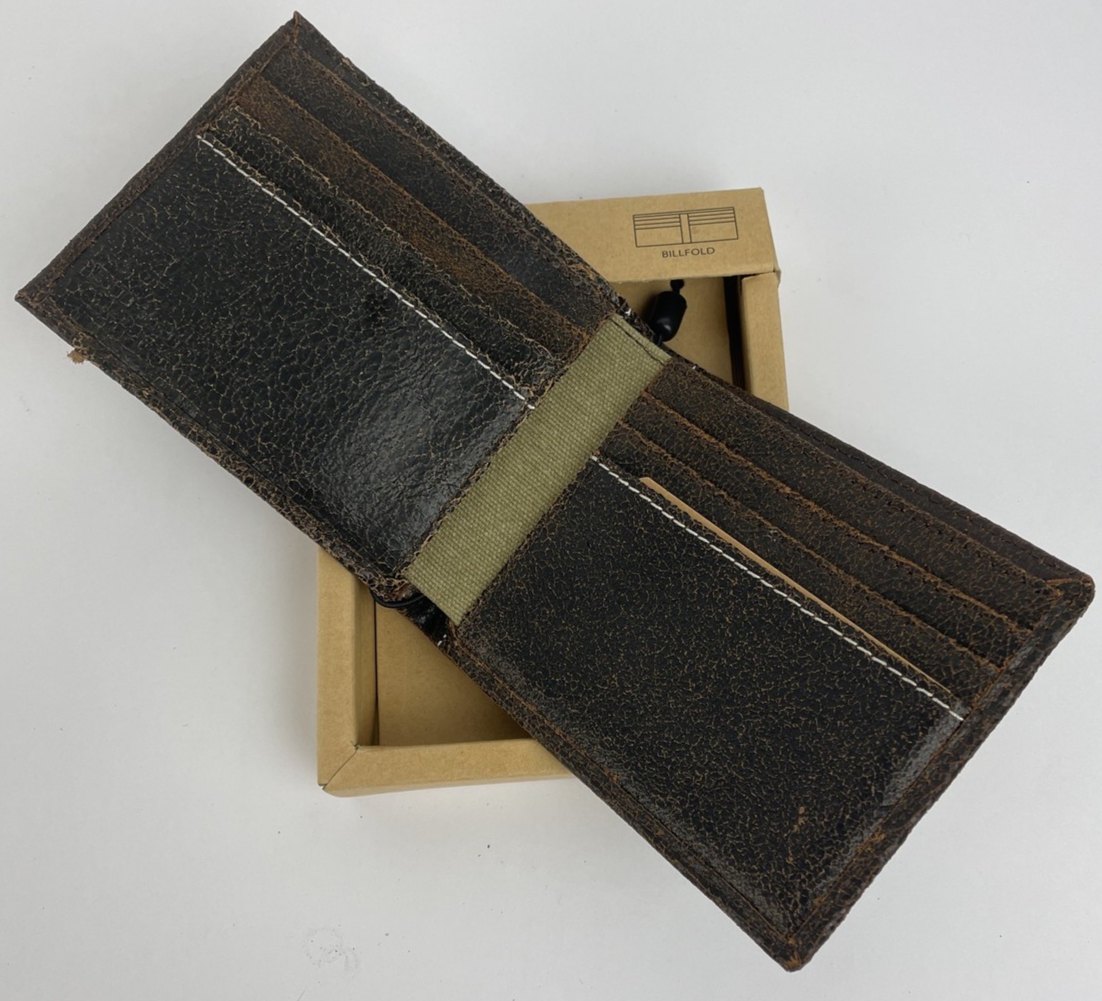 Bill Adler 1981 Brown Men's Bifold Leather Wallet Slim Billfold Wallet Handmade