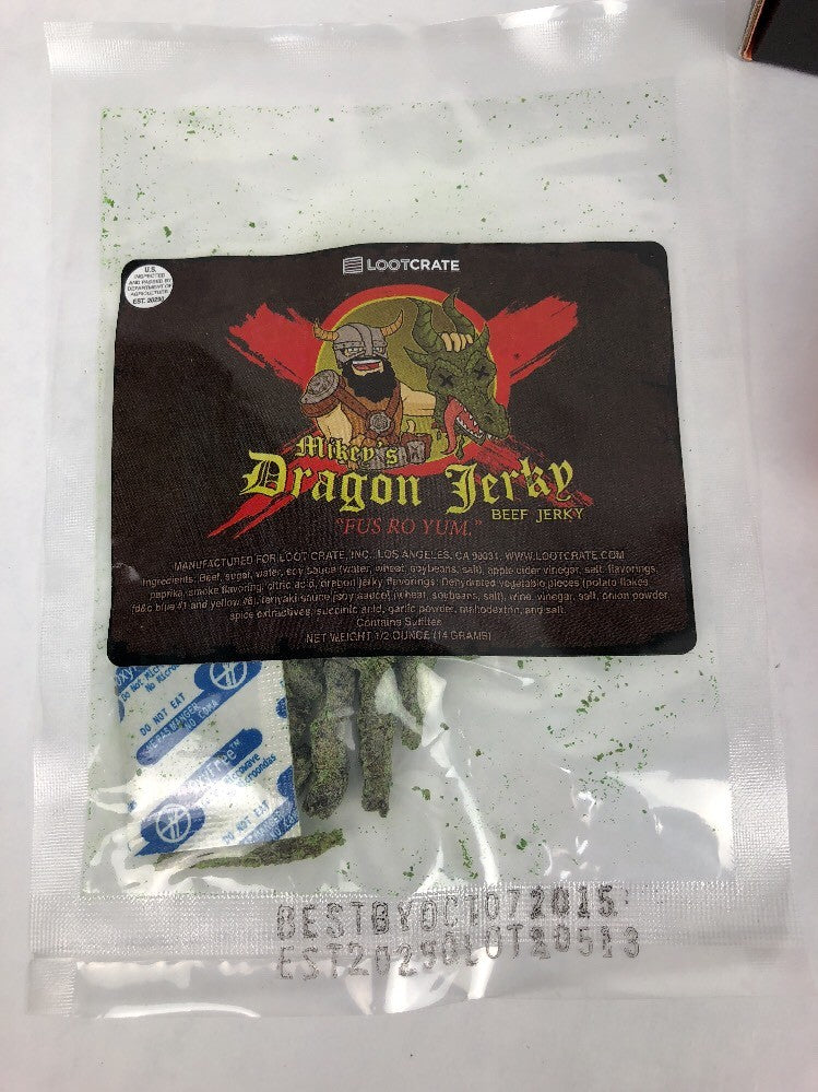 Dragon Slayer Dog Tags LOOTCRATE Aprl 2014 Bundle Pin Jerkey Screen Cleaner Dice