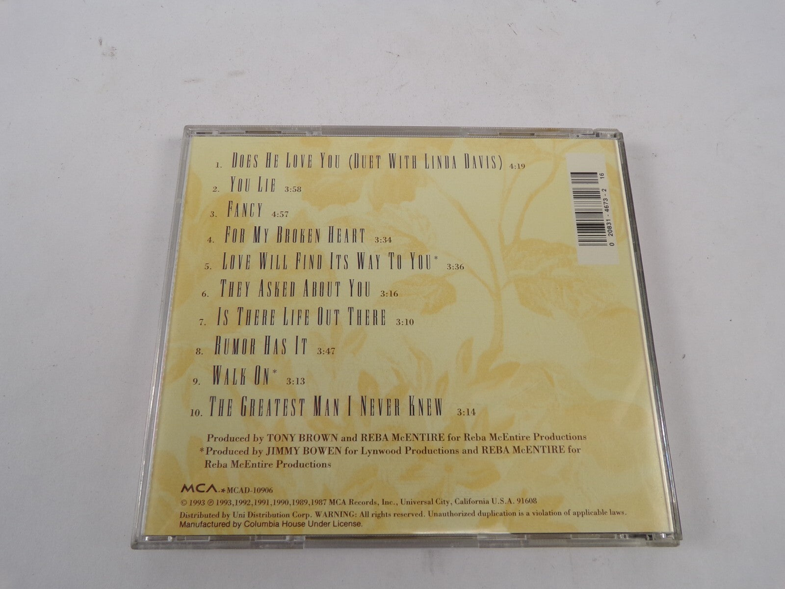 Reba Greastest Hits Volume Two Does He Love You You LIes Fancy Rumor Has ItCD#16