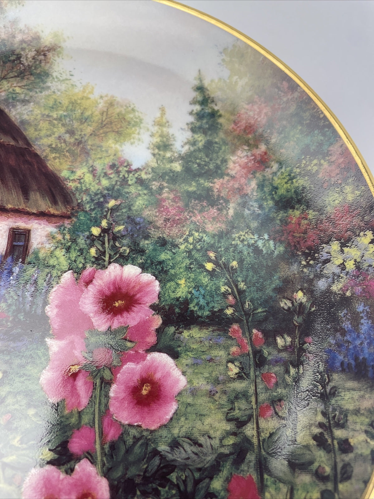 Violet Schwenig Franklin Mint Plate " Hollyhock Cottage " # JB3418 LMTD Plate