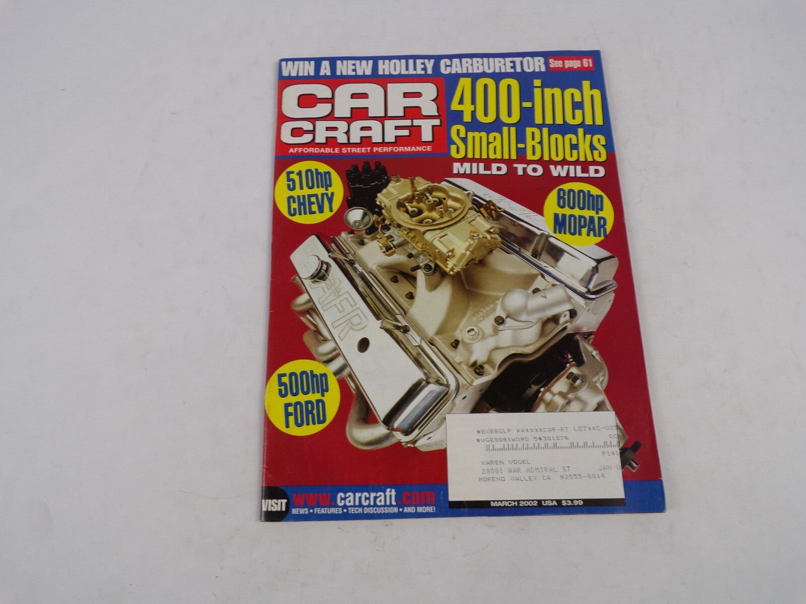 March 2002 Car Craft 400 Inch Small Blocks Mild To Wild