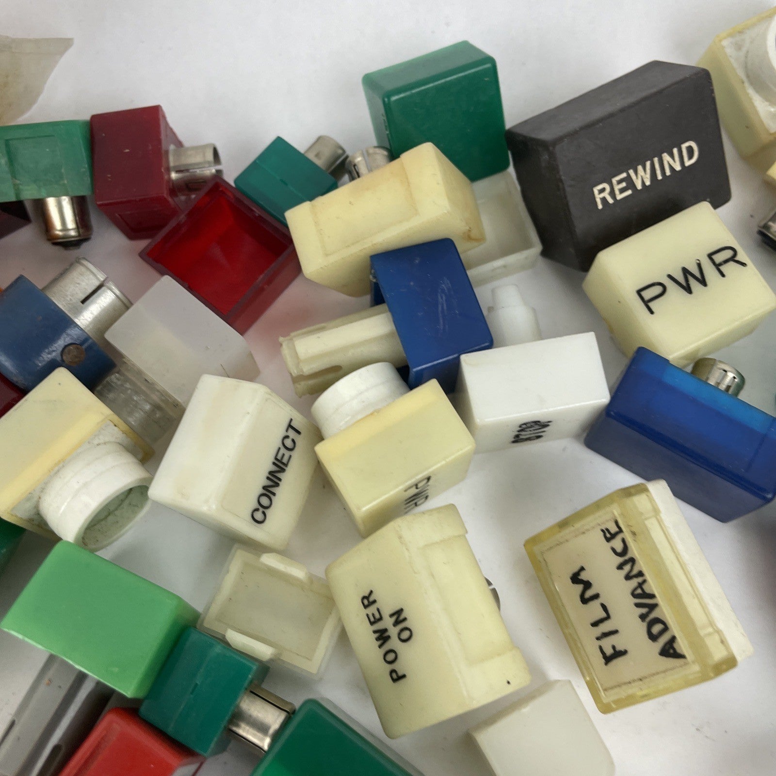 Huge Lot Of Square Push button Panel Lights Red Green Yellow Assorted shaft(s)