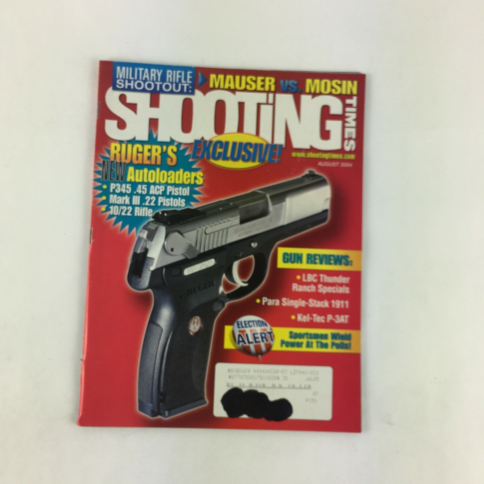August 2004 Shooting Times Magazine Rugers P .345 .45 ACP Pistol Mark III .22