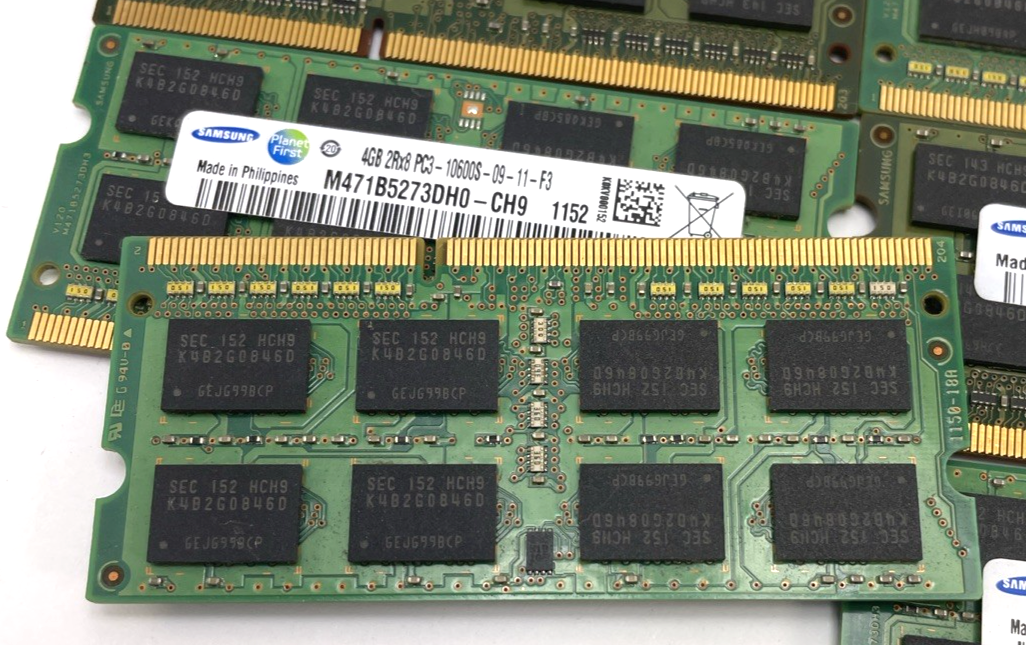 Samsung 4GB 2Rx8 PC3-10600S-09-11-F2 Memory Lot of 6