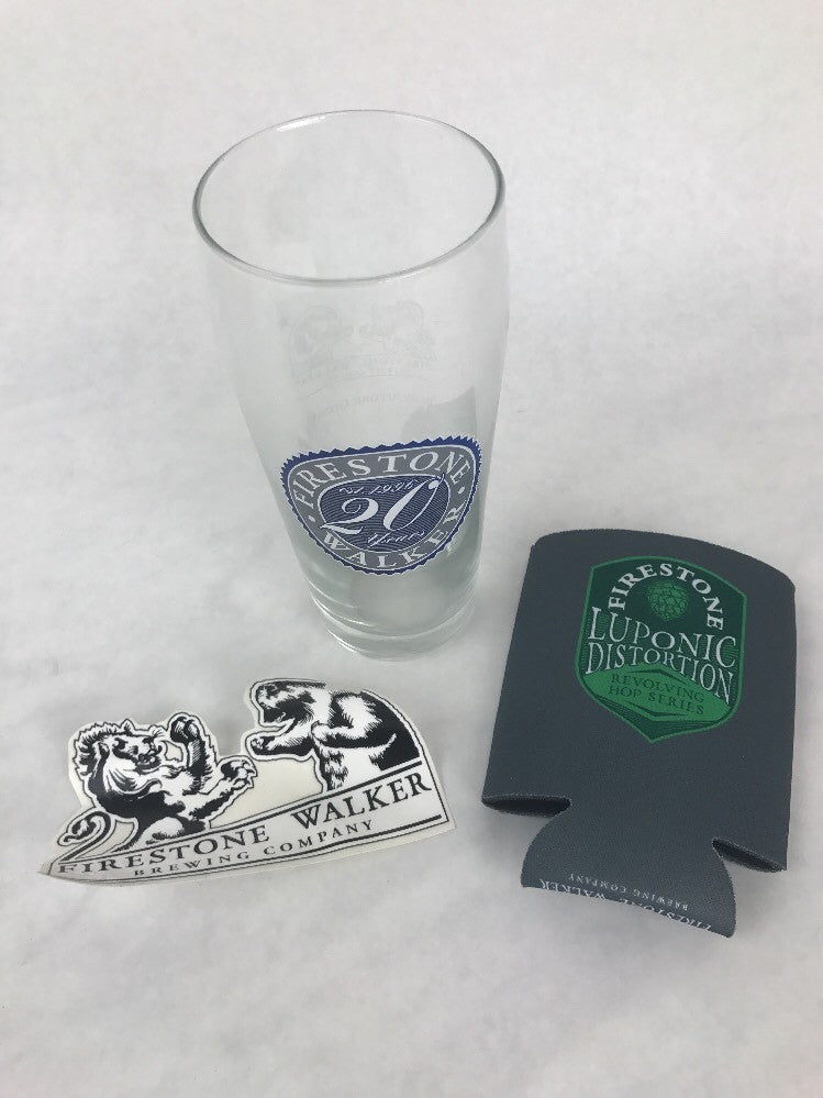 Rare!! Beer Glass - Firestone Walker Brewing Company -Luponic Distortion Coozie
