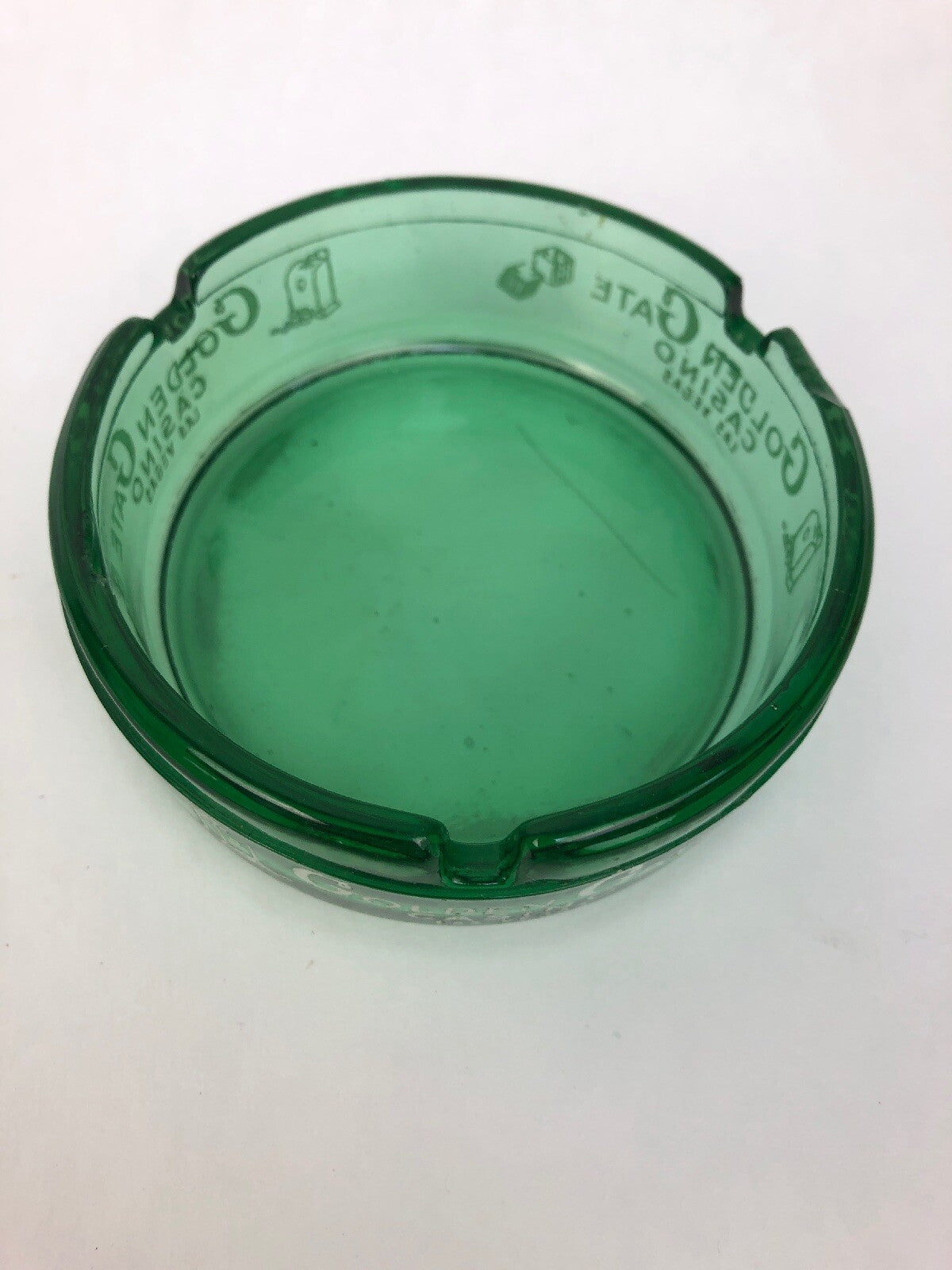 Vintage RARE Golden Gate Casino Las Vegas light green ash tray - FSTSHP