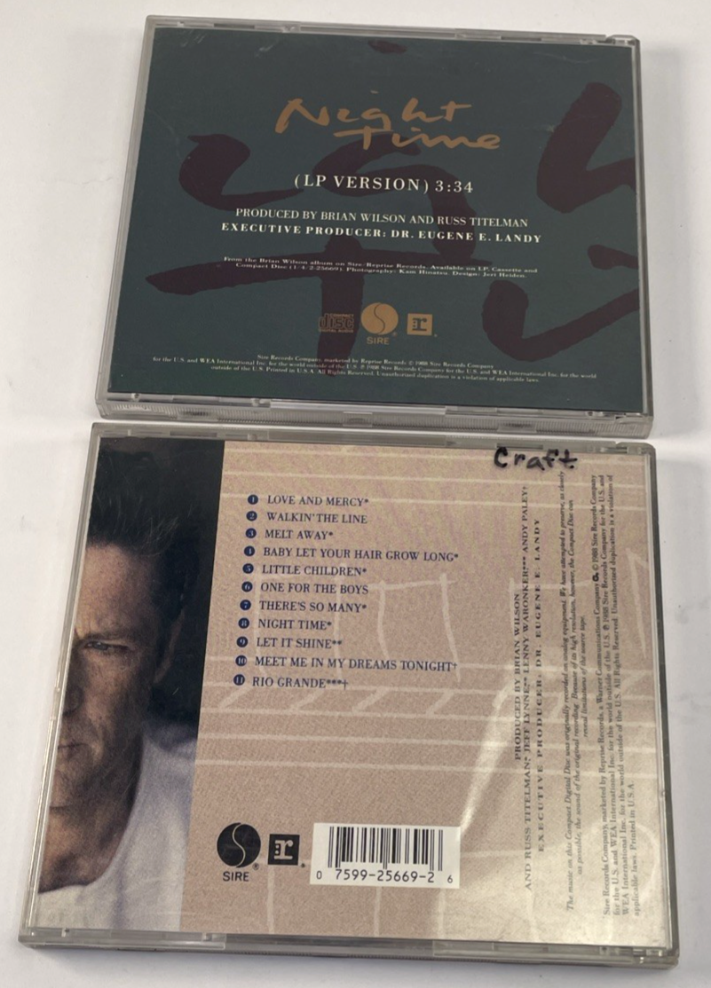 Brian Wilson Self Titled (Digital Audio CD, 1988) + " Night Time " Single CD