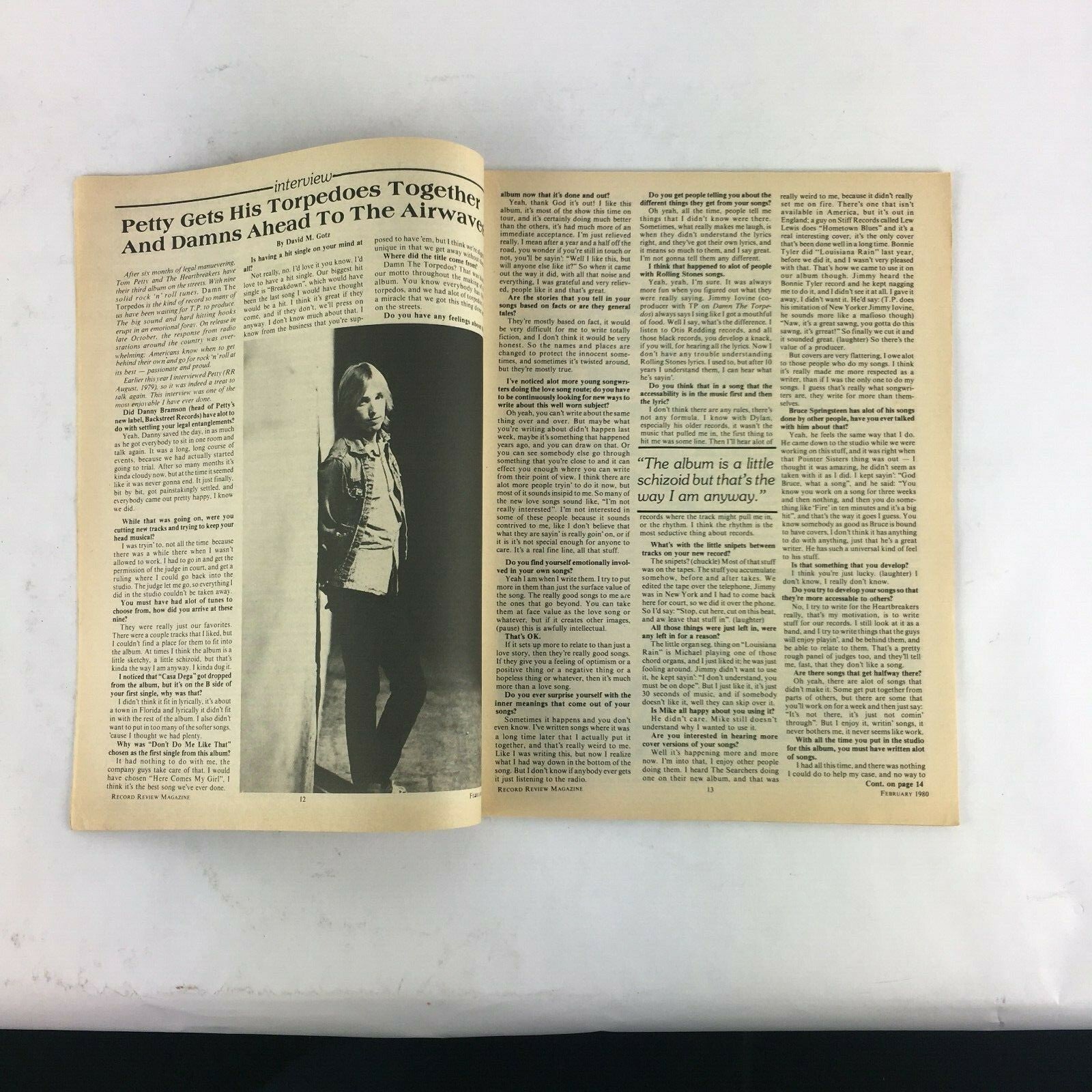 February 1980 Record Review Magazine Tom Petty Frank Zappa Gary Burton Brand X