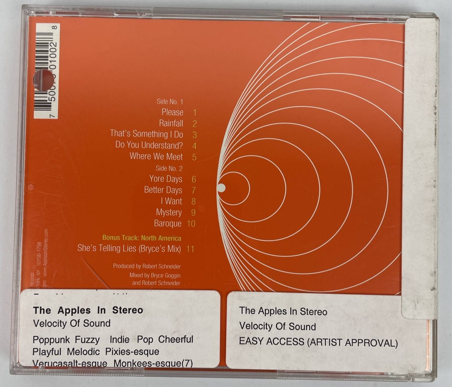 Velocity of Sound by The Apples in Stereo (CD, Oct-2002, SpinART Records #3