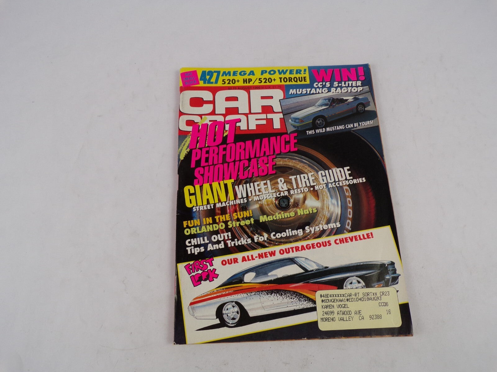August 1990 Car Craft Hot Performance Showcase Giant Wheel & Tire Guide Street
