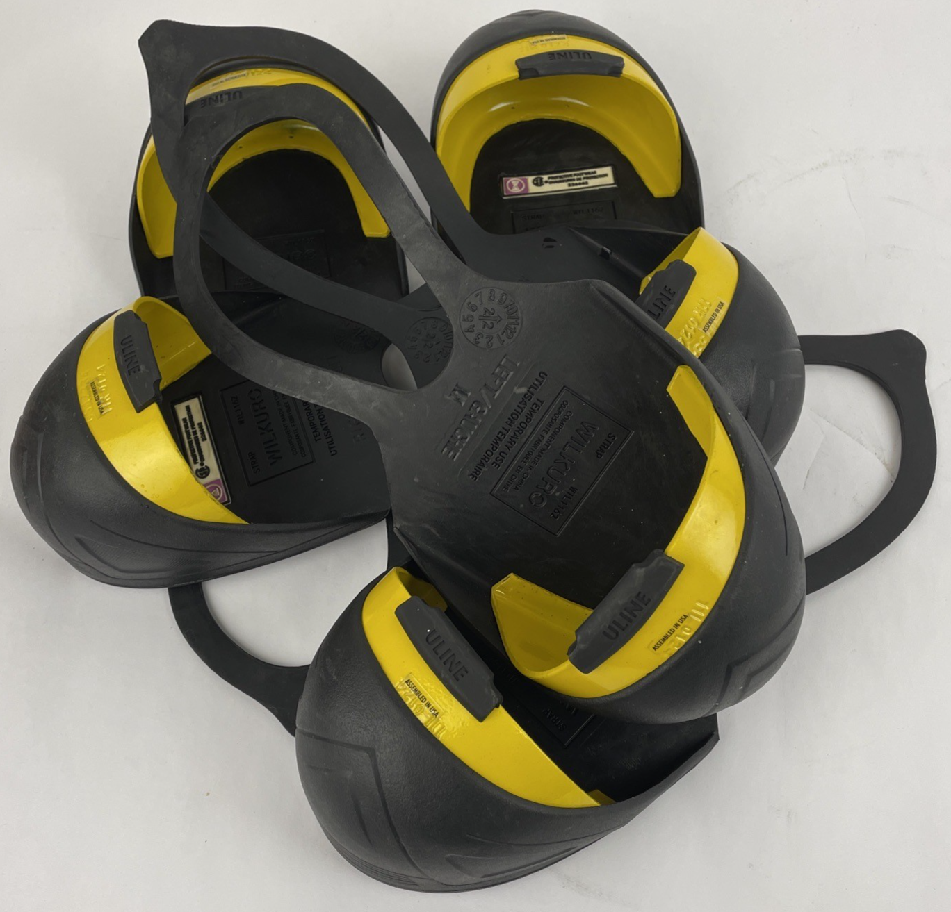 3 x ULINE S-22258-M Quick Fit Steel Toe Cap Medium LOT OF 3 PAIRS Yellow / Black